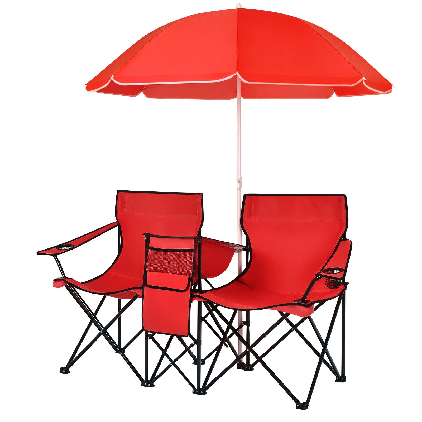 COSTWAY Campingstuhl, mit Sonnenschirm, Getränkehalter & günstig online kaufen