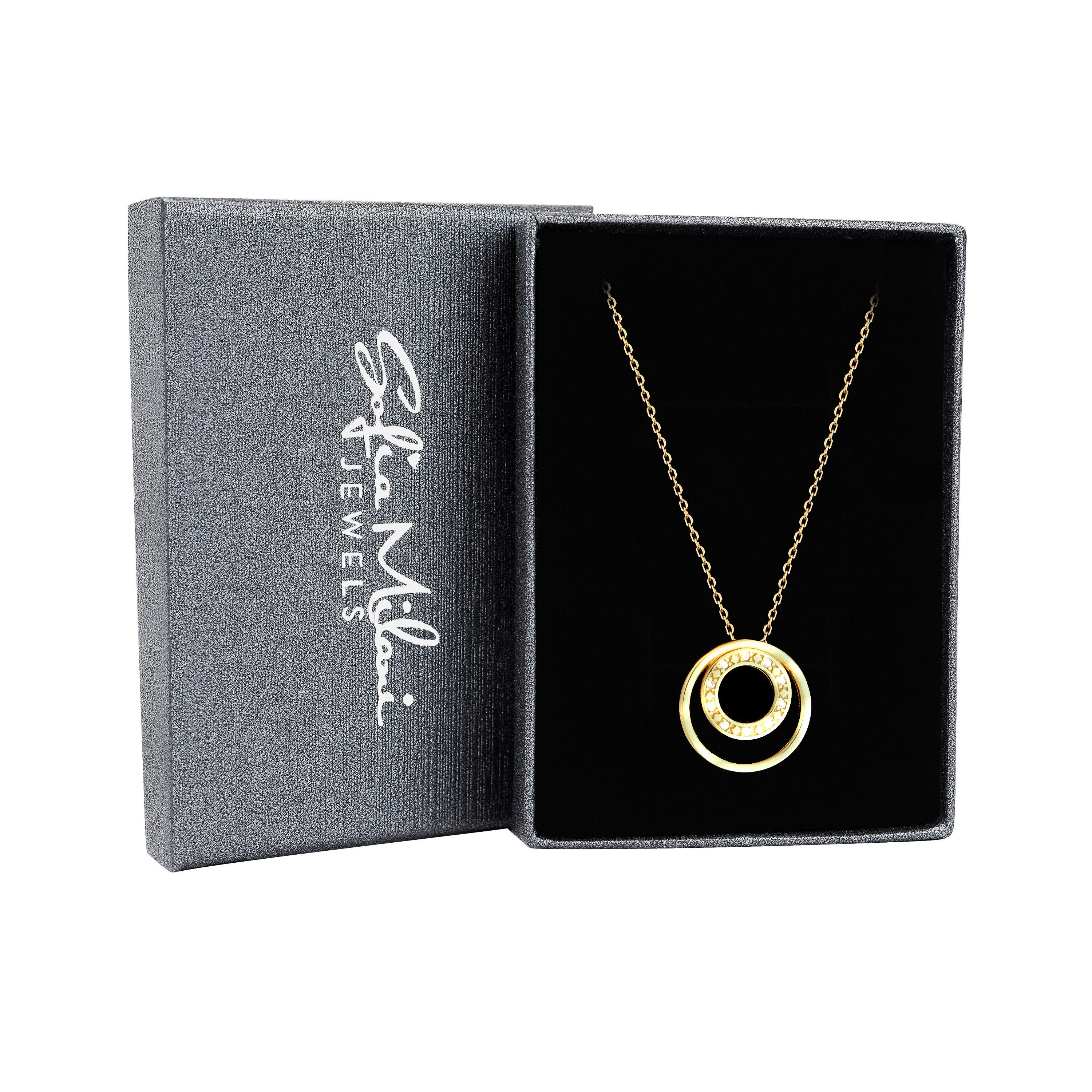 Sofia Milani Kette mit Anhänger Kreise, 925 Silber Damen Schmuck - N0878