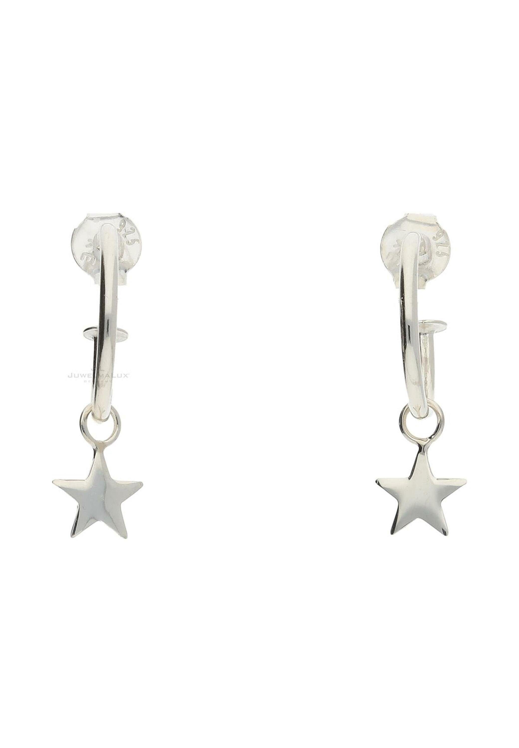 JuwelmaLux Paar Creolen Halbcreolen Silber Stern Ohrringe 12 mm (2-tlg), Damen Creolen Silber 925/000, inkl. Schmuckschachtel