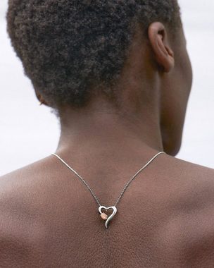 Carolin Stone Jewellery Herzanhänger Silber rosa Herz Mondstein Anhänger für feminine Stärke (1-tlg)