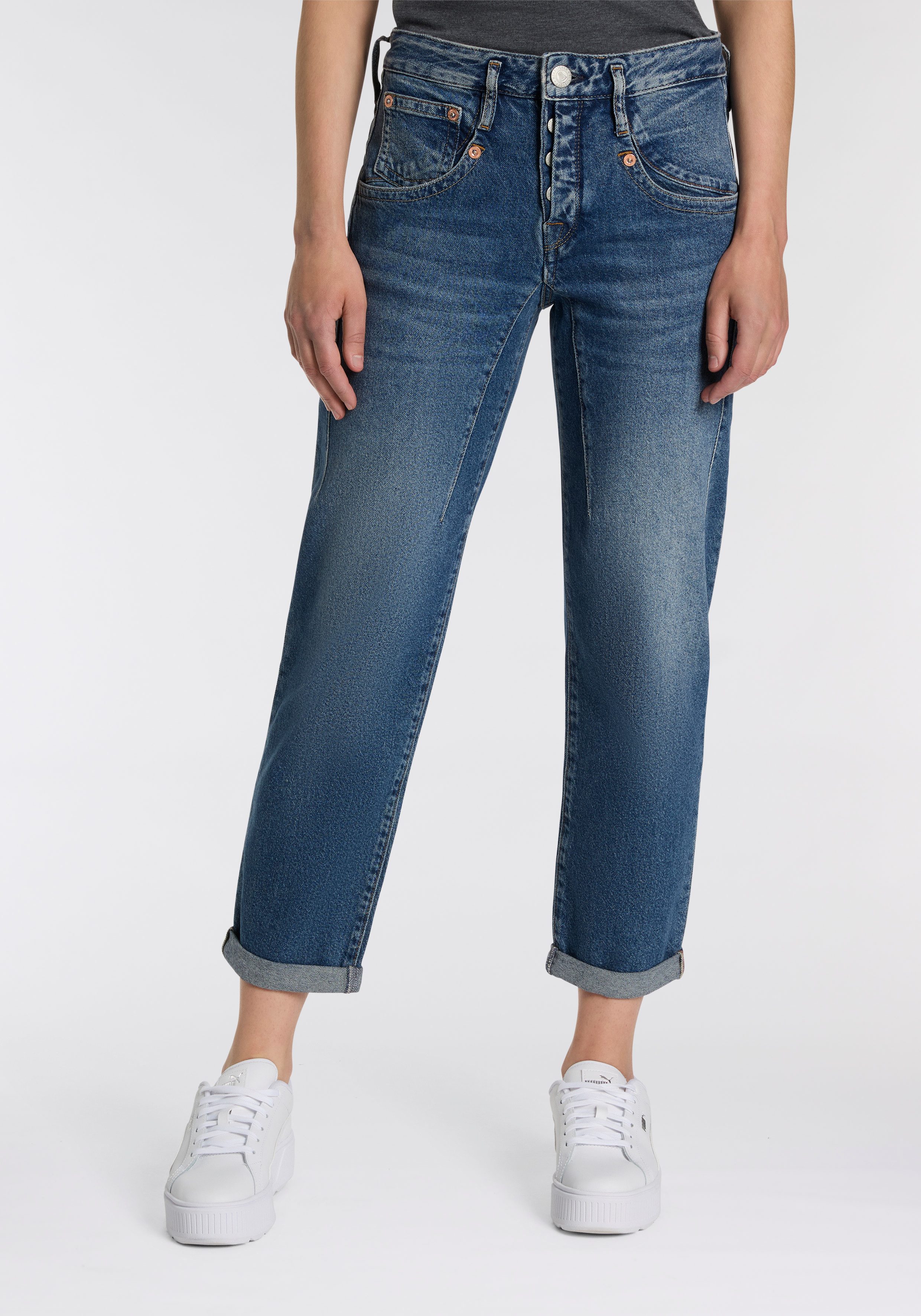 Herrlicher 5-Pocket-Jeans Shyra Tap Denim mit hohem Bund, Cropped günstig online kaufen