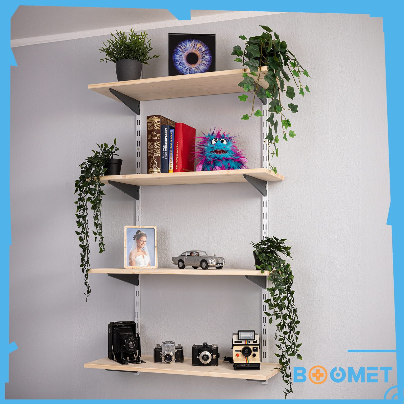 BOOMET Wandregal Regal Bausatz weiß/schwarz, 80 günstig online kaufen