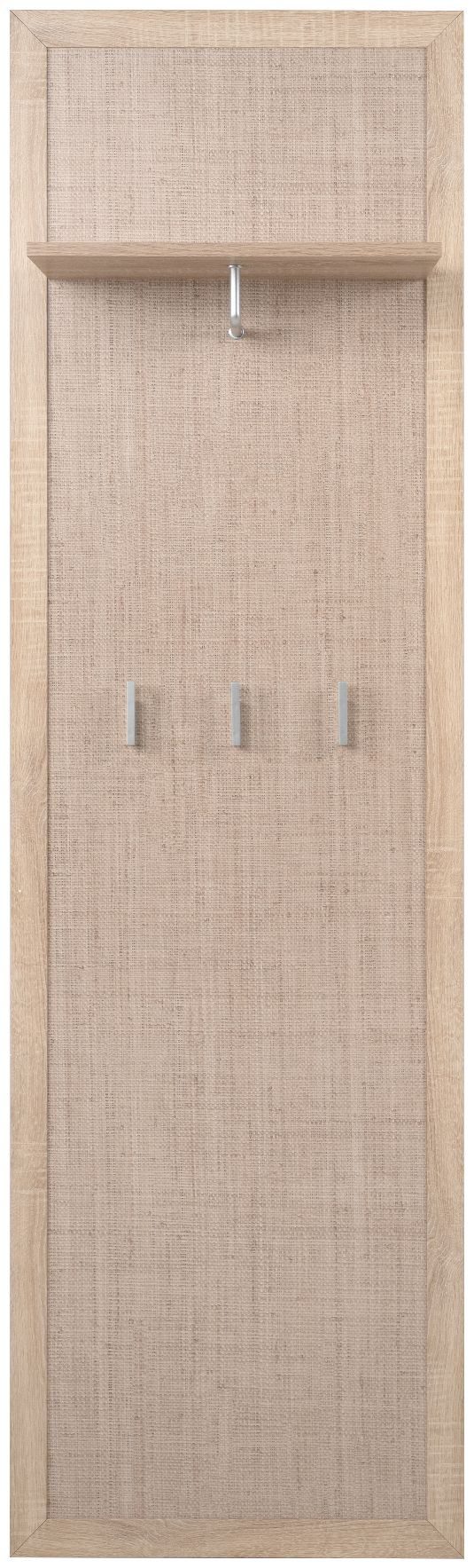 Finori Garderobenpaneel, Dekor Sonoma Eiche / Rafia Aufdruck, Skandinavisch, 55 x 185 x 30 cm