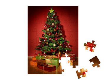 puzzleYOU Puzzle Weihnachtsbaum mit Stern und Geschenken, 48 Puzzleteile, puzzleYOU-Kollektionen Weihnachten