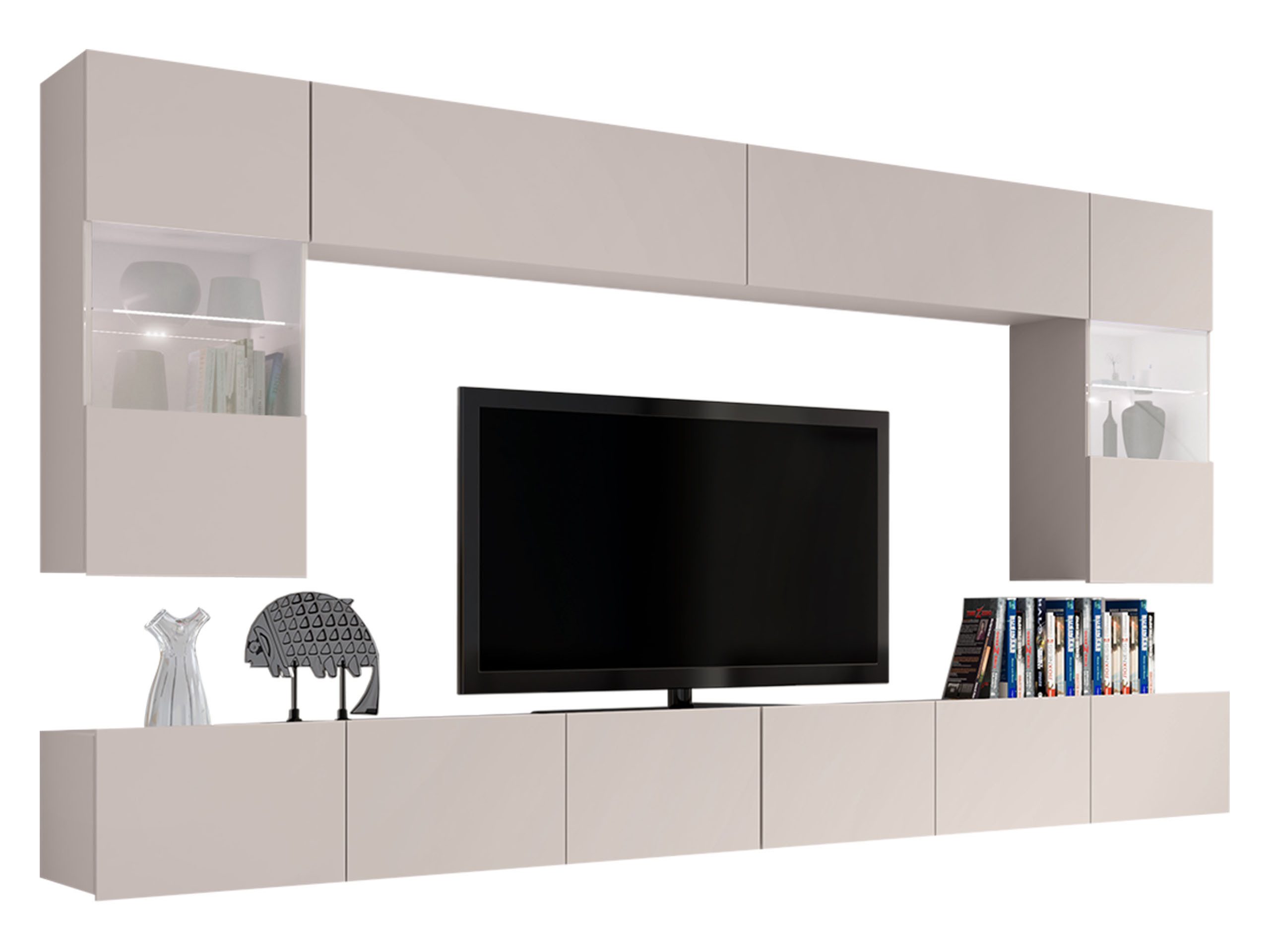 MIRJAN24 Wohnwand Calabrini I, (6er-Set, 2x TV-Lowboard, 2x Wandregal, 2x H günstig online kaufen