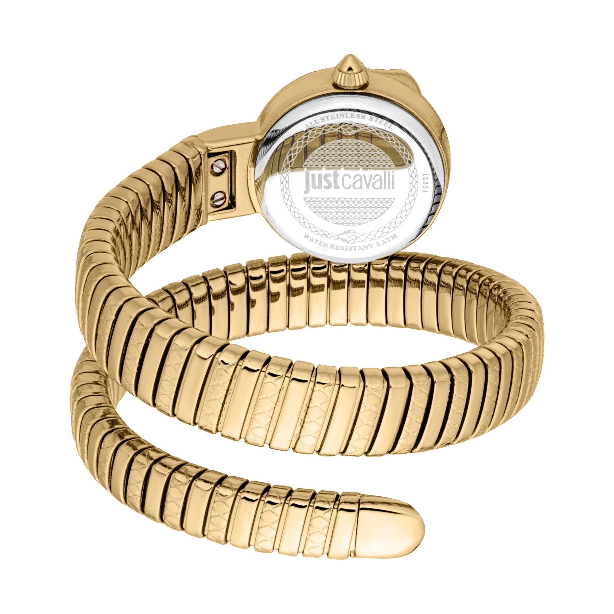 Just Cavalli Time Quarzuhr Signature Snake JC1L351M0025, Armbanduhr, Damenuhr, Edelstahlarmband, analog, Kristallsteine