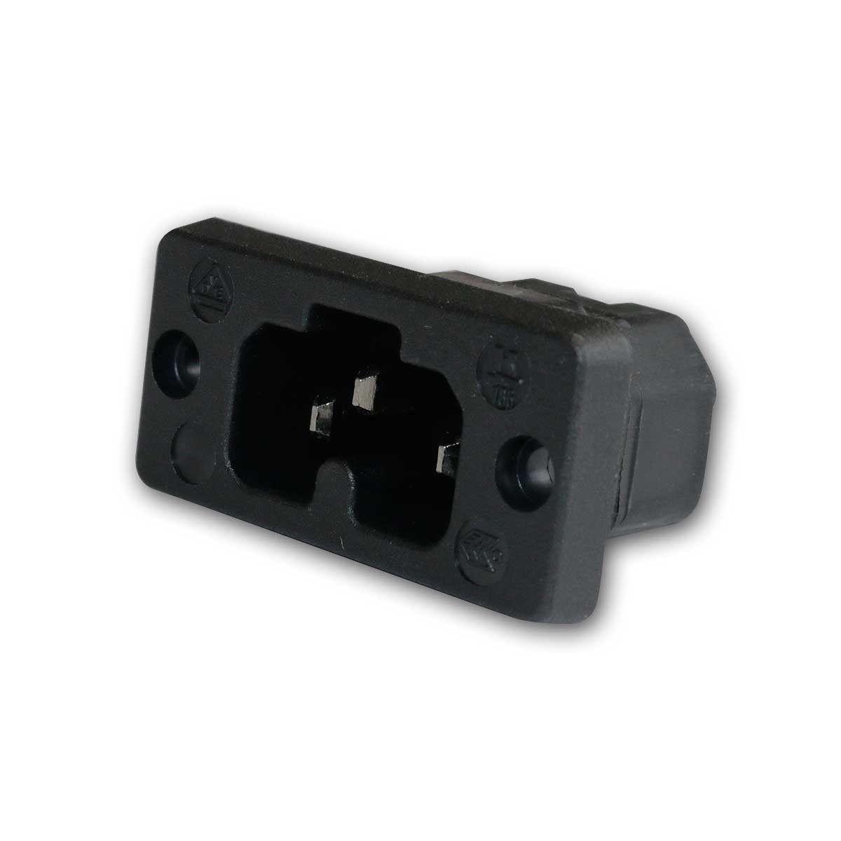 EGB Verbinder Heißgeräte Buchse / Einbaubuchse schwarz 230V/10A