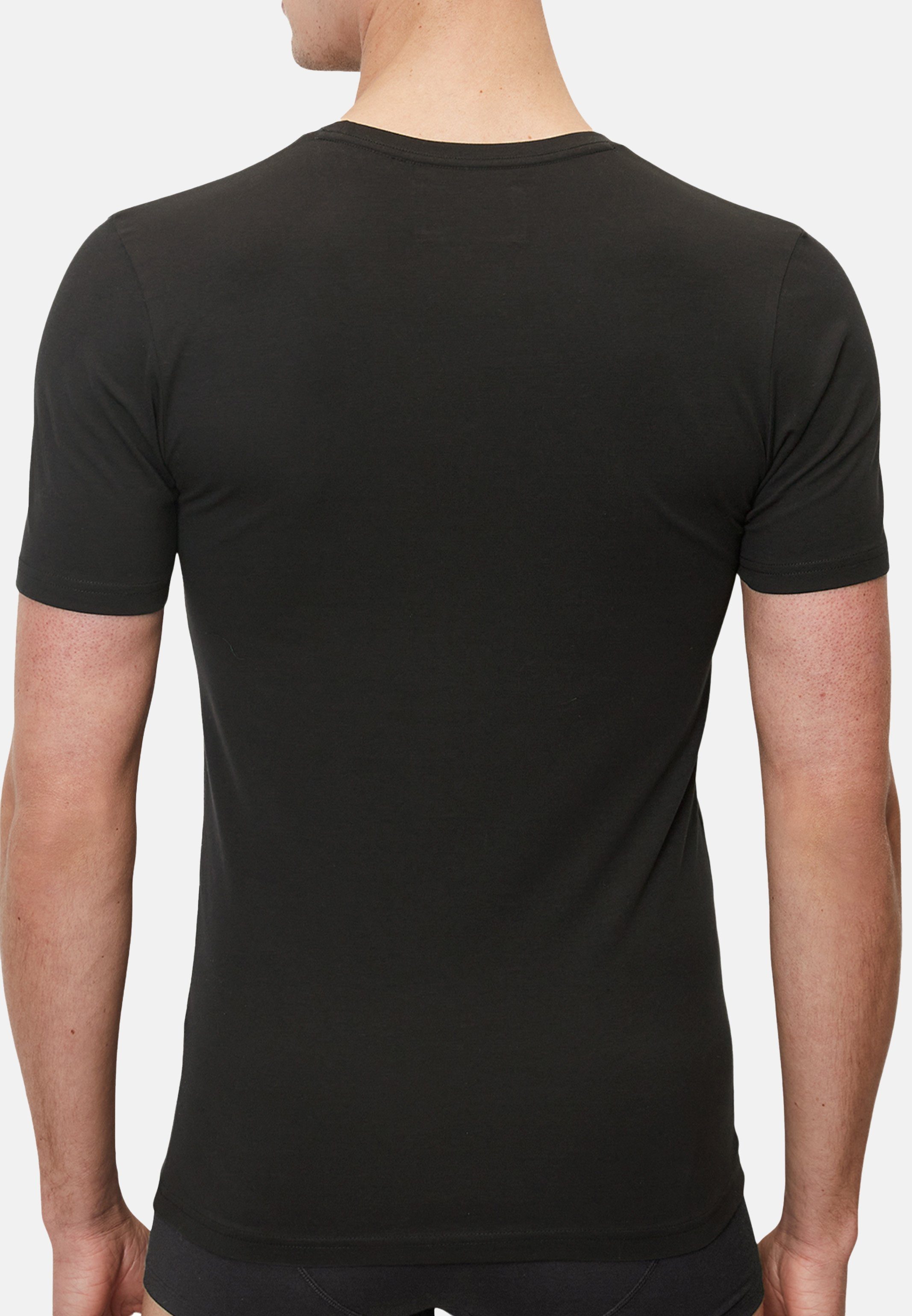 Pack / - Organic Unterhemd 4-St) (Spar-Set, Shirt Essentials Cotton Unterhemd O'Polo Langarm - Marc Baumwolle Schwarz 4er