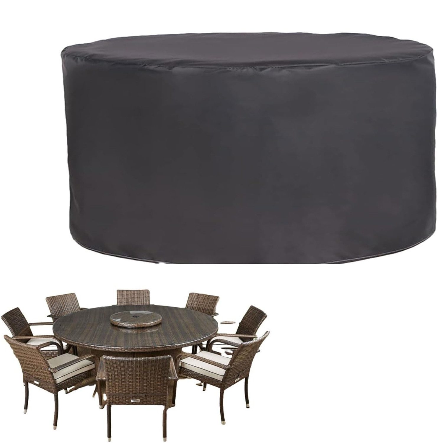 wohnTRAUM24 Gartenmöbel-Schutzhülle Schutzhülle für Gartentisch, 210D, Polyester, wasserdicht, Abdeckplane