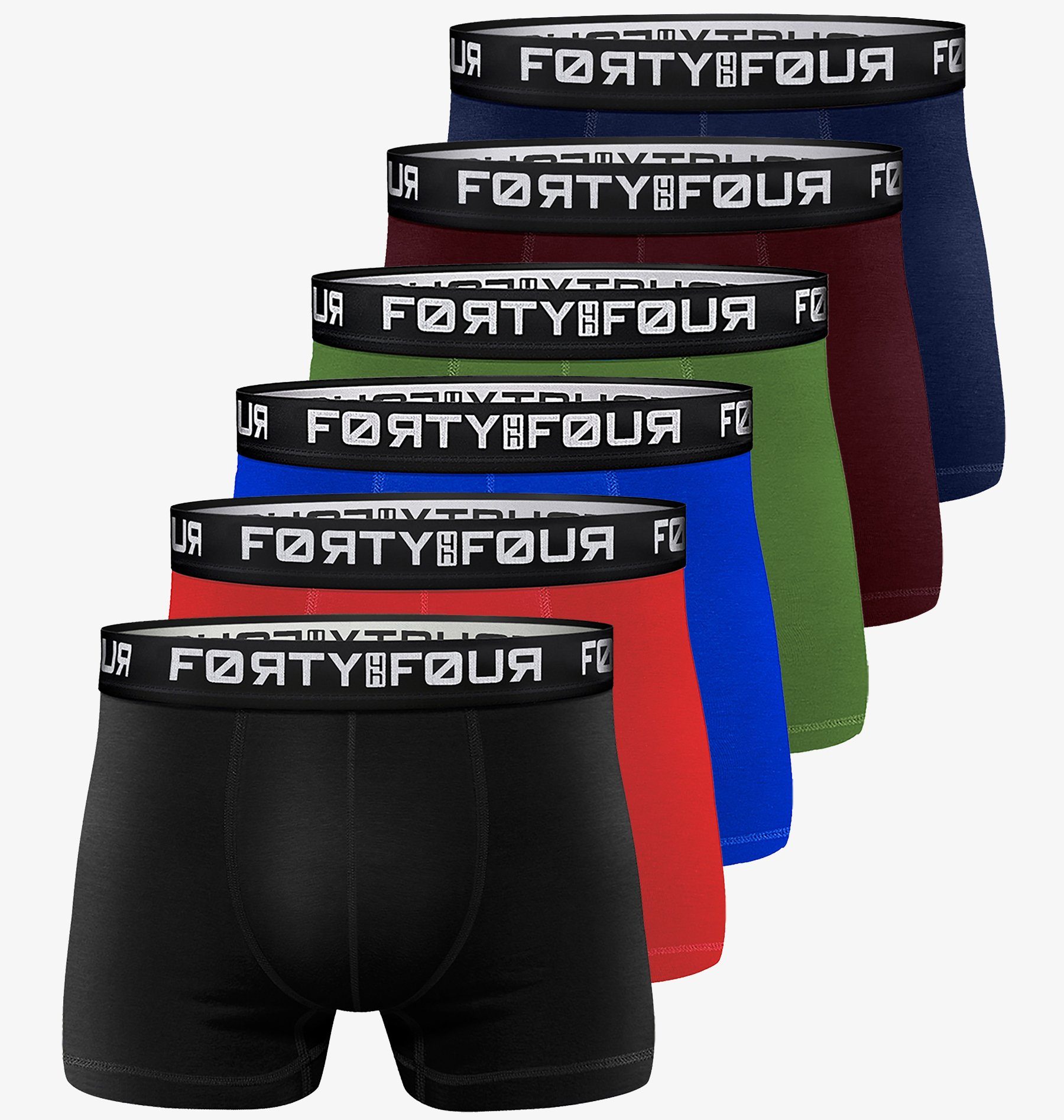 FortyFour Boxershorts Herren Männer Unterhosen Baumwolle Premium Qualität perfekte Passform (Vorteilspack, 6er Pack) S - 7XL 706d-mehrfarbig