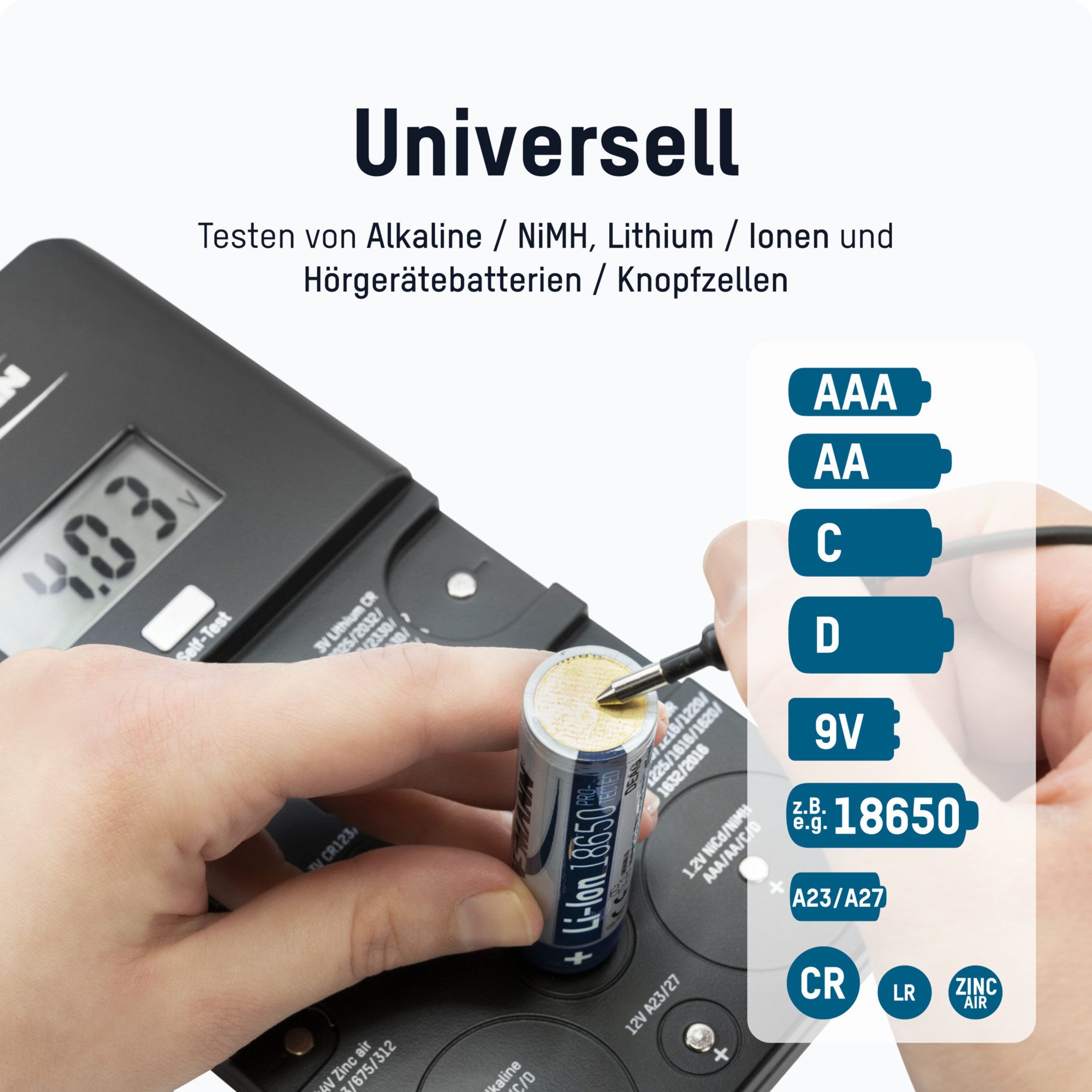 ANSMANN AG LCD Batterietester Knopfzellen Lion Akku Batterien, Lithium Batterie-Ladegerät
