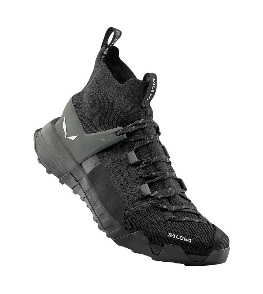 Salewa Wildfire NXT Knit (Zustieg, 3F System) onyxgrau/schwarz/olive Herren Wanderschuh