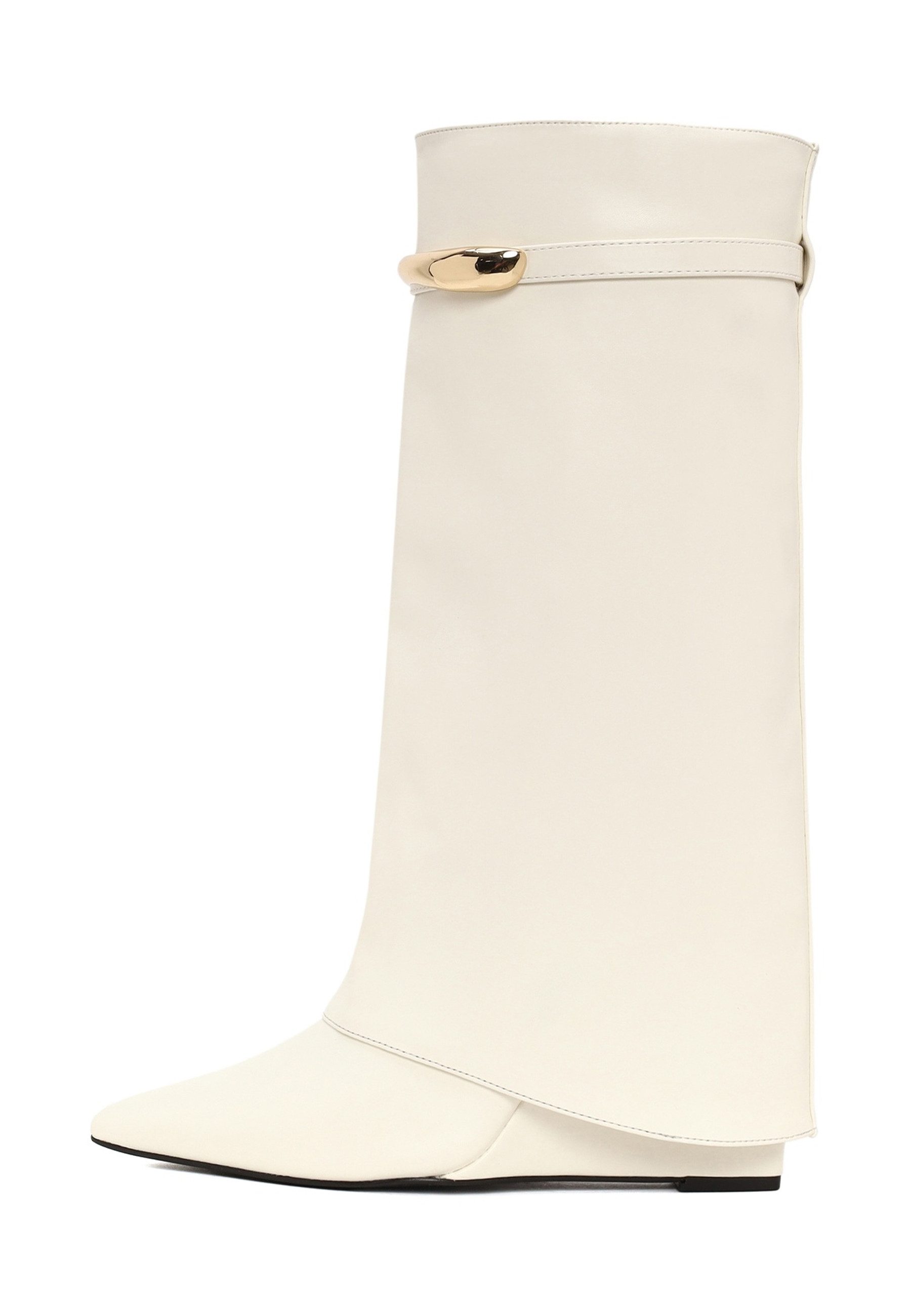 Derimod Kniehohe Stiefel Aus Kunstleder Mit Spitzer Zehenpartie Bootsschuh