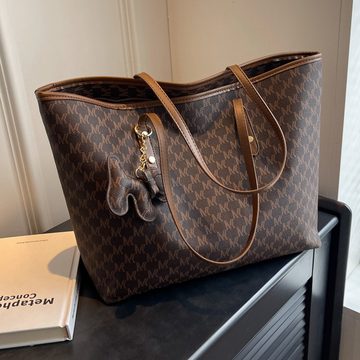 GelldG Handtasche Einfache Handtaschen Shopper Bag mit Reißverschluss und Innentasche
