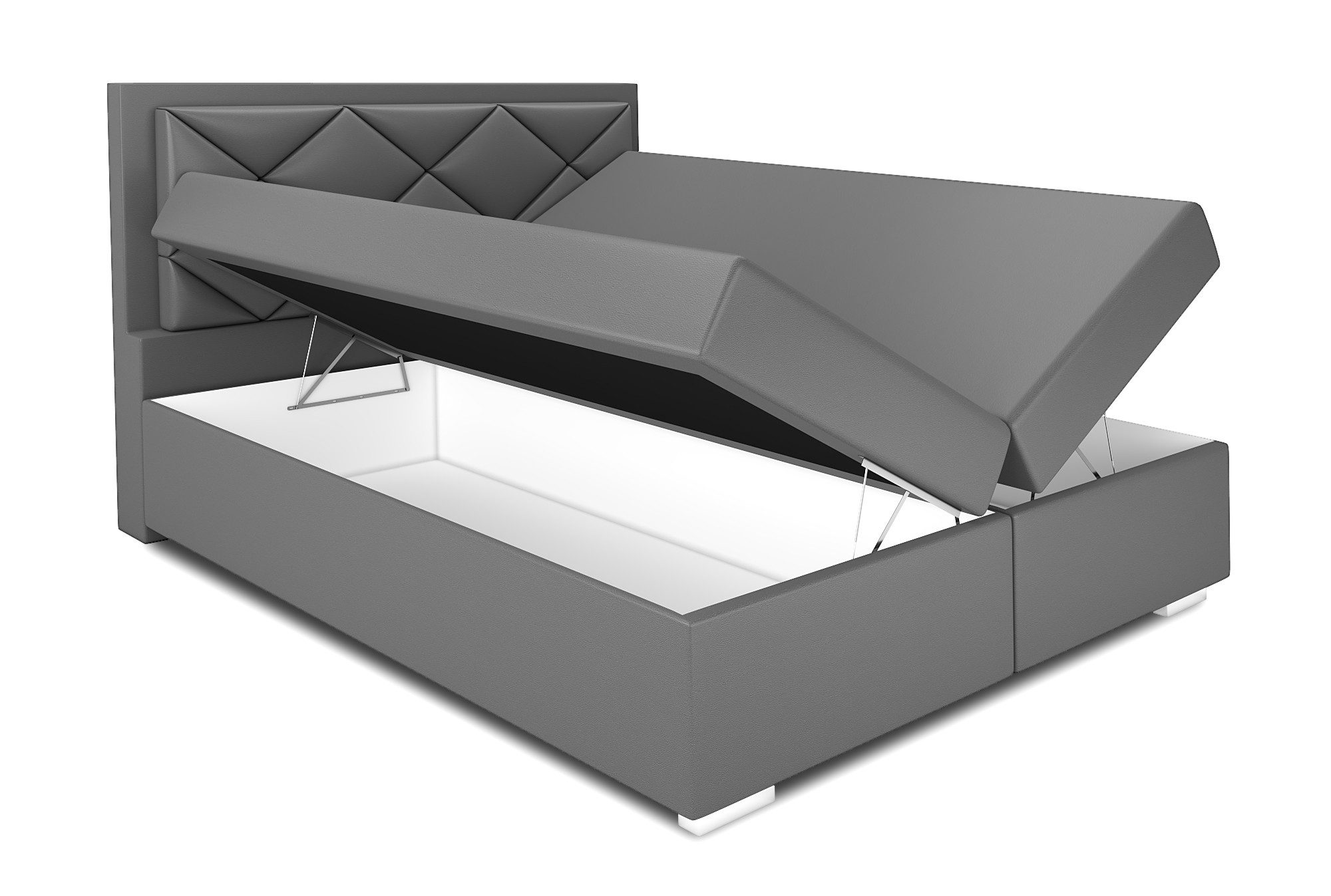 A&J MöbelLand GmbH Boxspringbett BERG mit 2 Bettkästen und Topper. (Boxspringbett mit Bettkasten und gepolstertem Kopfteil. Inclusiv Topper !, TOP ANGEBOT), Län – Bild 3 von 5