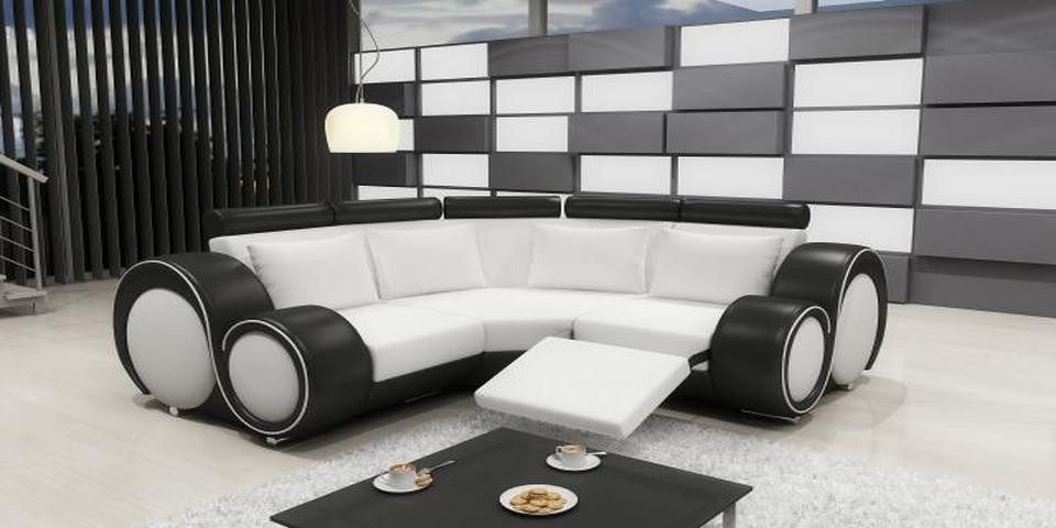 JVmoebel Ecksofa Elegantes Ledersofa mit USB-Anschlüssen und modernem Design, Made in Europa