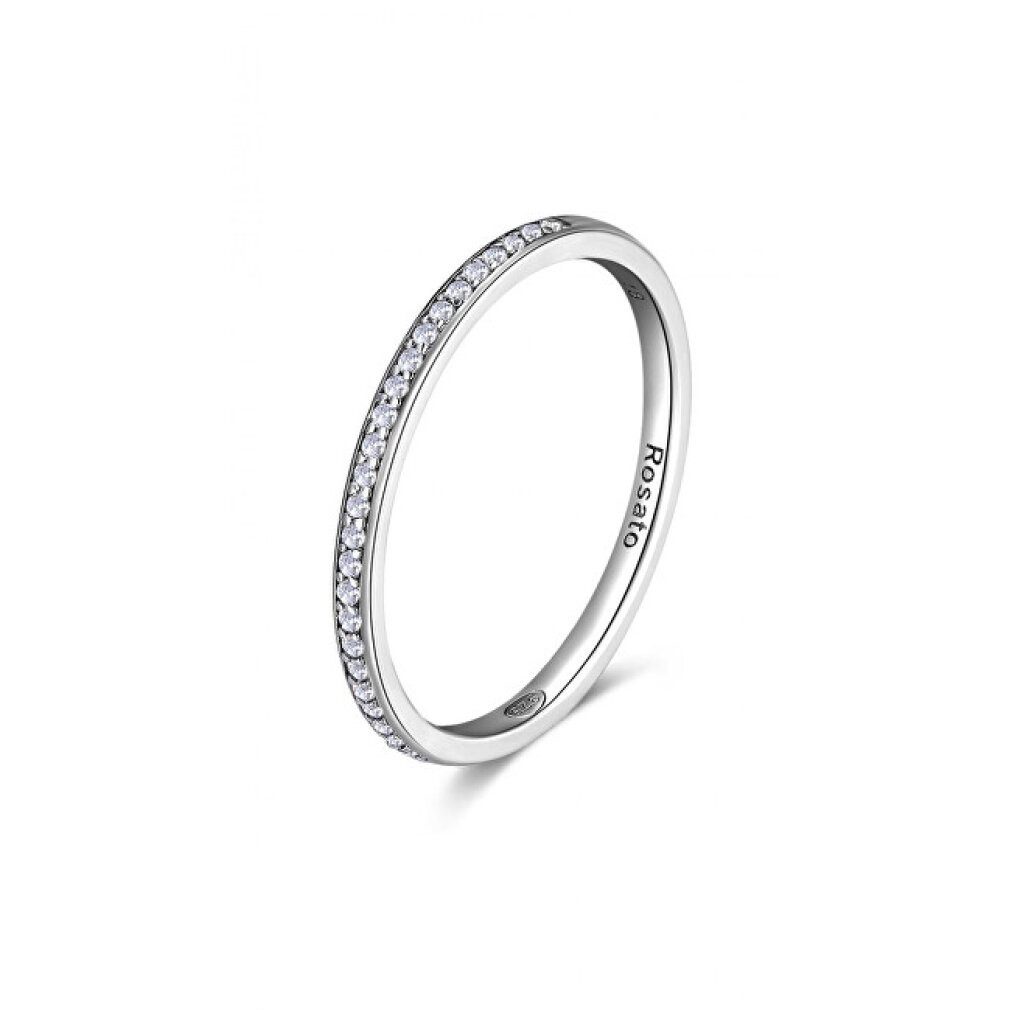 Rosato Fingerring Minimalist silver ring with Allegra RZA029 zircons - Circuit: 58 mm