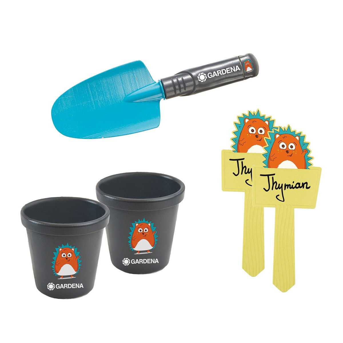 GARDENA Pflanzkelle Pflanzhelfer Set Gardena Schaufel Pflanztöpfe Pflanzschilder 5 Teile