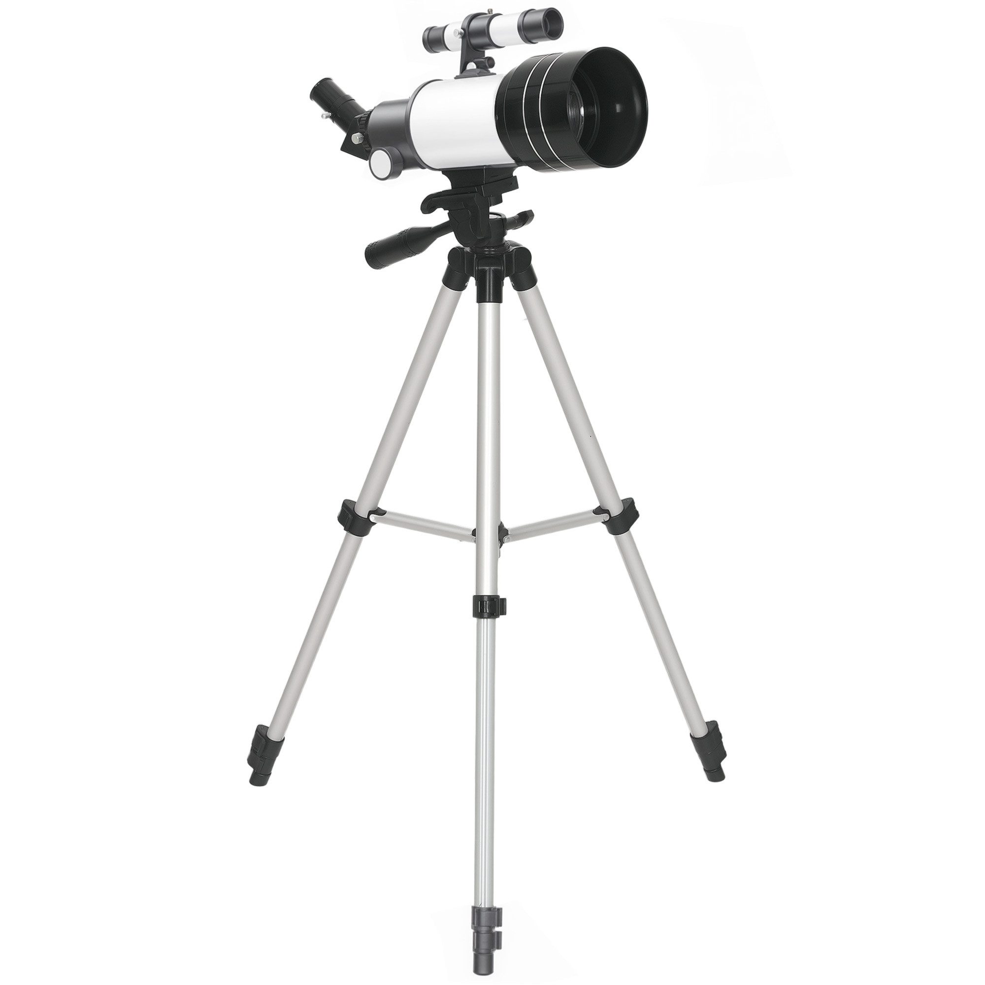 kowdom Linsenteleskop Astronomisches Teleskop 70 mm, Refraktor, 3 Okulare, 100x, weiß, Refraktor, 70 mm, 3 Okulare, 100x, für Einsteiger