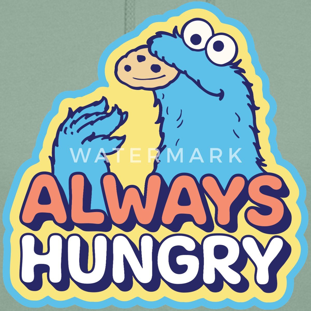 Spreadshirt Hoodie Sesamstraße Krümelmonster Design Always Hungry Unisex Hoodie (1-tlg)