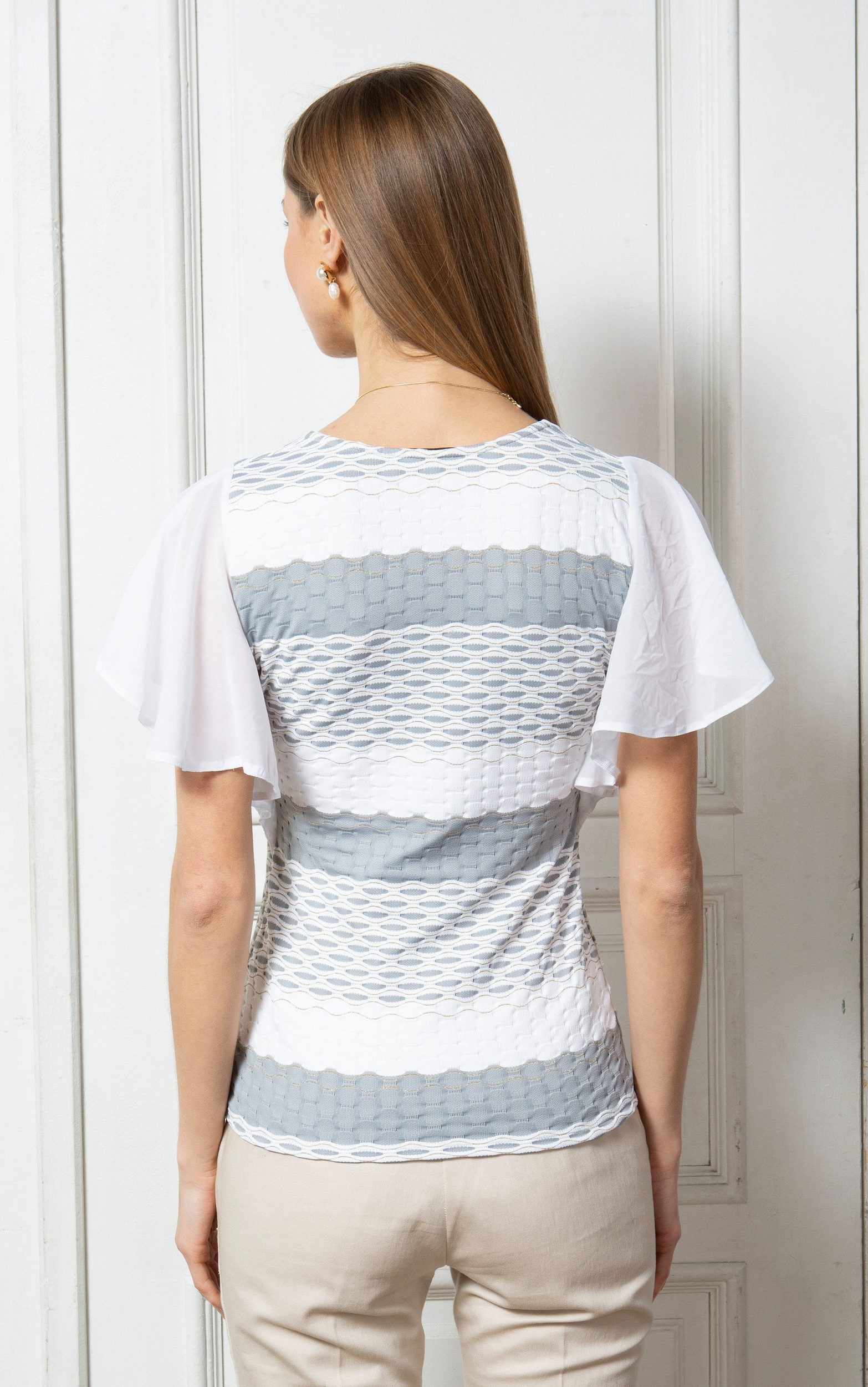 Passioni T-Shirt mit Flügelärmeln und Perlendetails günstig online kaufen