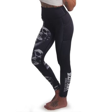 YAKUZA Leggings Graveyard mit mittelhohem Bund und Beintasche