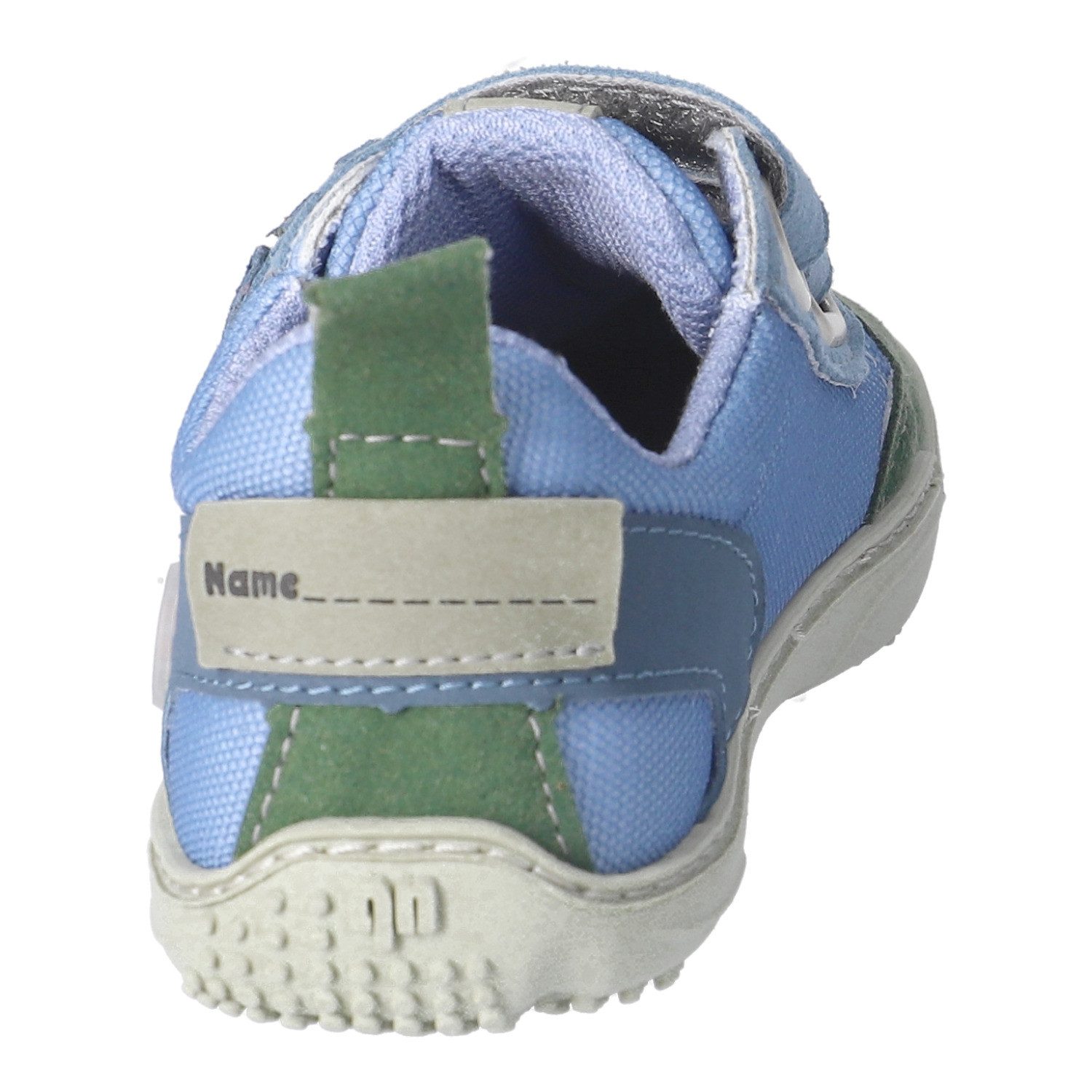 qnuffs Erle Barfußschuh Klettschuh, Halbschuh, Sneaker mit Kontrastbesätzen