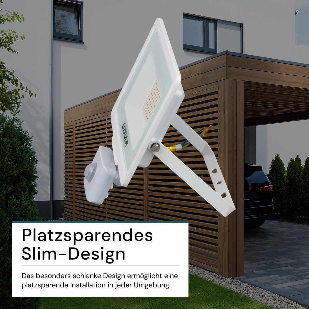 LUXULA LED Flutlichtstrahler LUXULA LED Fluter 30 W 3000 K Warmweiß Weiß, LED fest integriert, Warmweiß – Bild 4 von 5