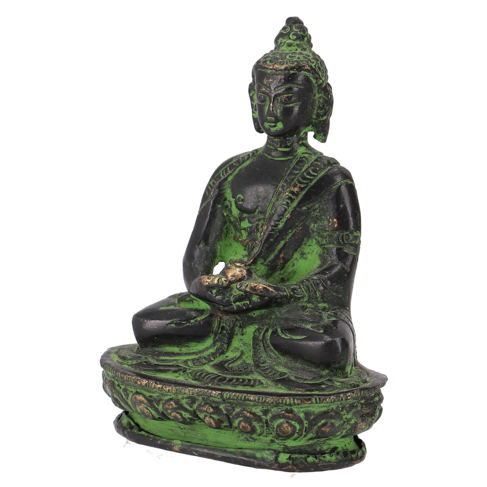 Guru-Shop Buddhafigur Buddha Statue aus Messing cm Dhyana -.. Mudra 8