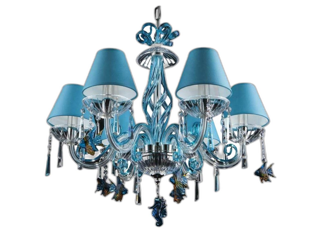 Xlmoebel Люстры Bohemia Zeitgenössische Deckenlampe Kristallleuchte Blaue Lampe, Hergestellt in Europa