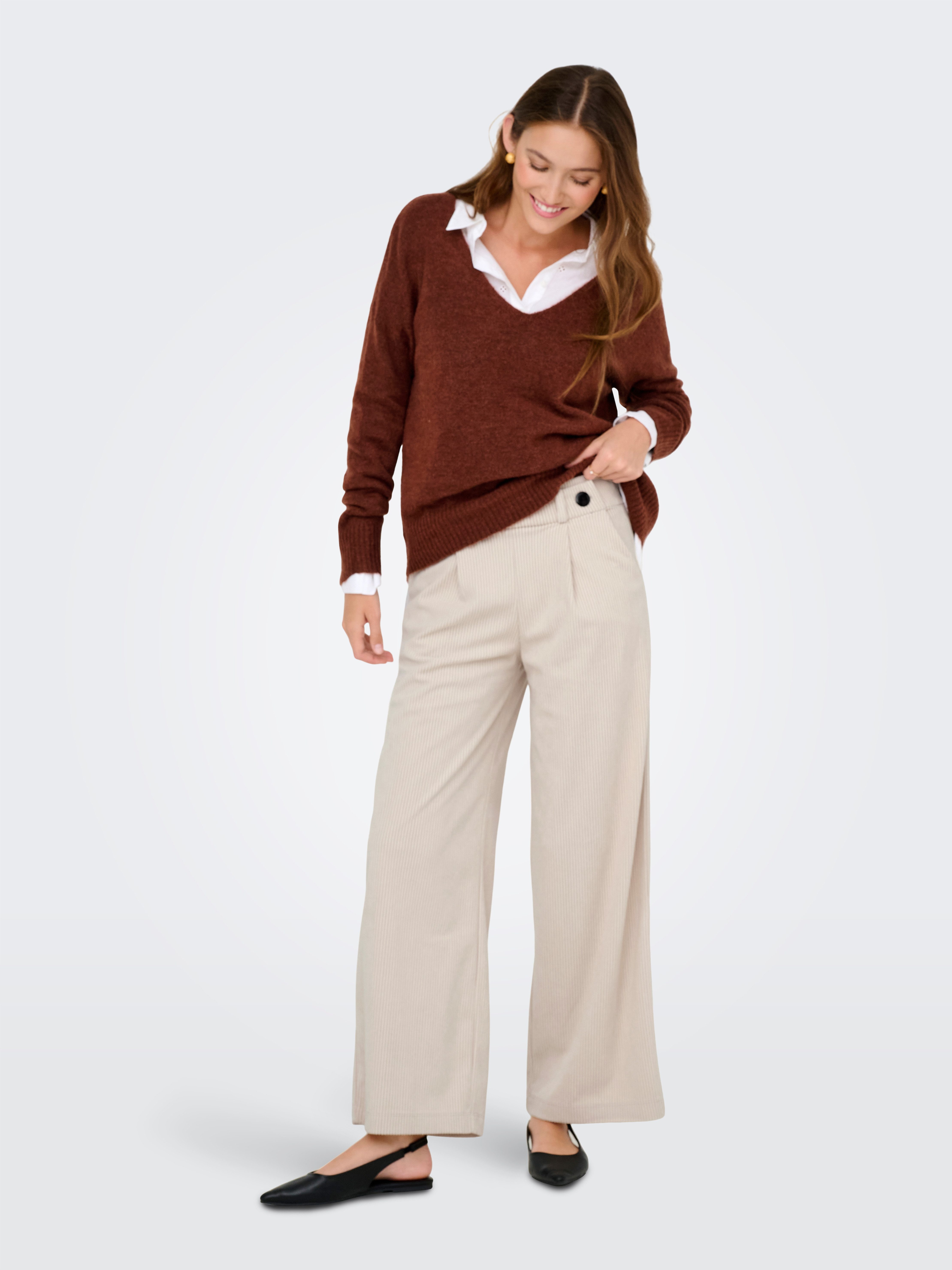 JDY Cordhose JDYGEGGO CORD PANT JRS NOOS Polyester, loose fit