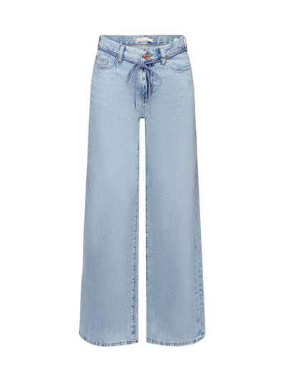 edc by Esprit Weite Jeans Jeans mit hohem Bund, weitem Bein und Schnürtel