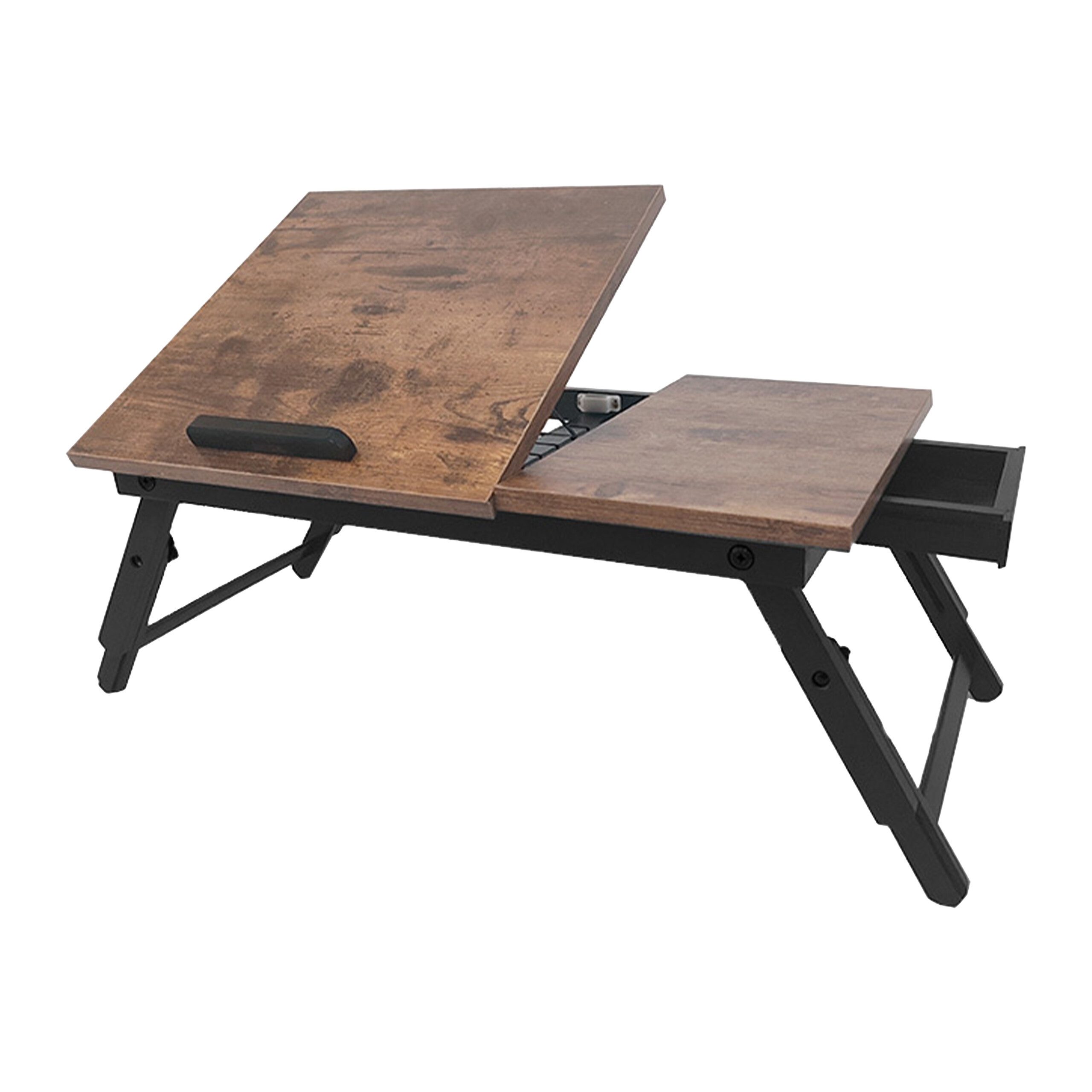 relaxdays Laptoptisch Höhenverstellbarer Laptoptisch (1-St), Industrial-Schwarz