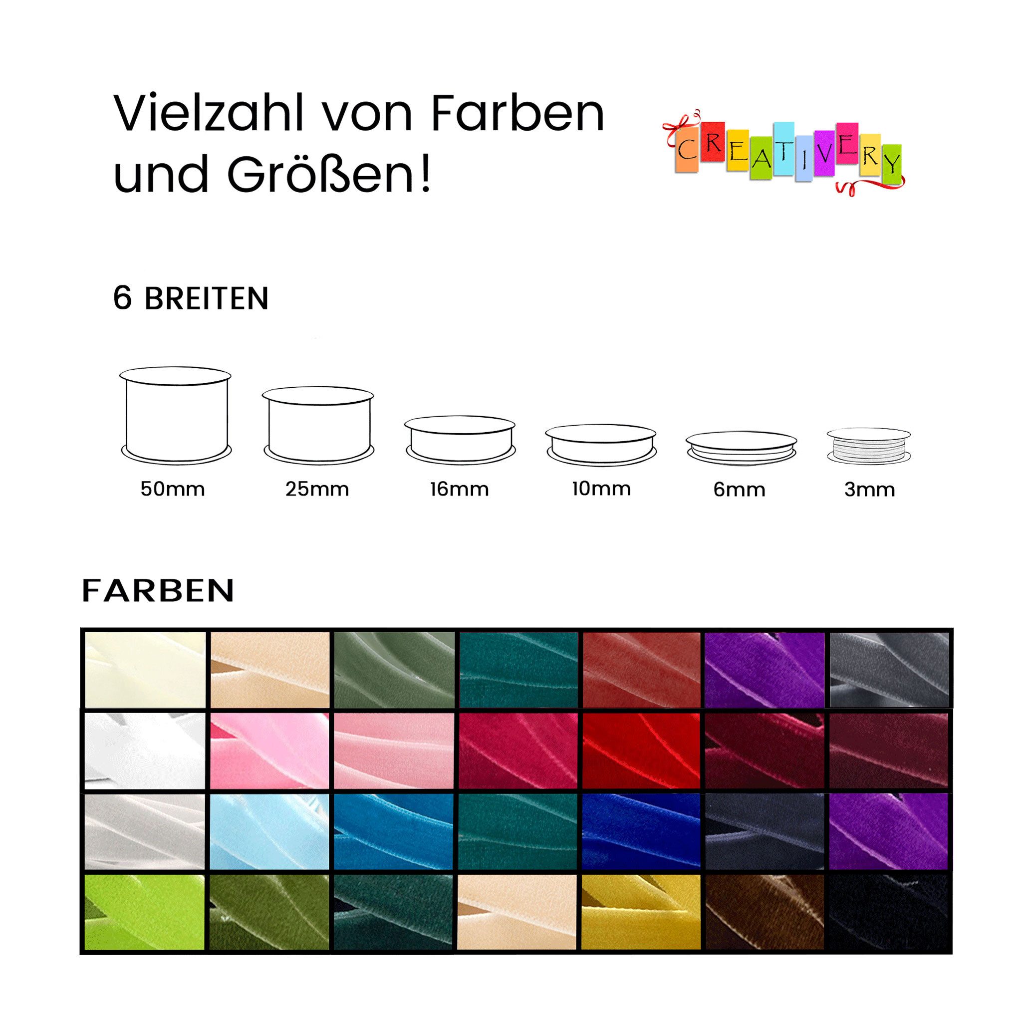 Creativery Samtband, Samtband 25mm x 5m Rolle Sand Beige