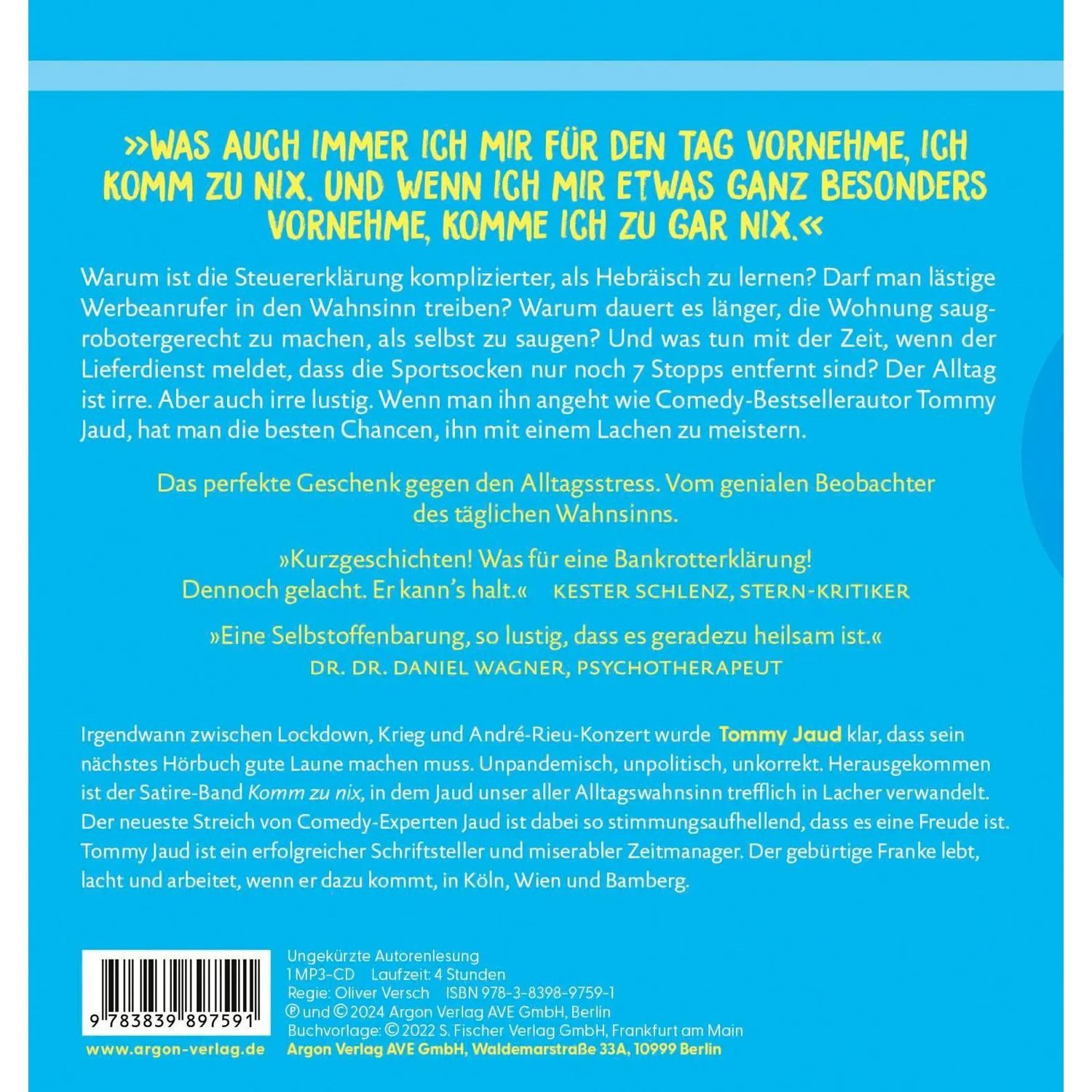 Argon Verlag Hörspiel Komm Zu NixNix Erledigt Und Trotzdem Fertig(Hörbe