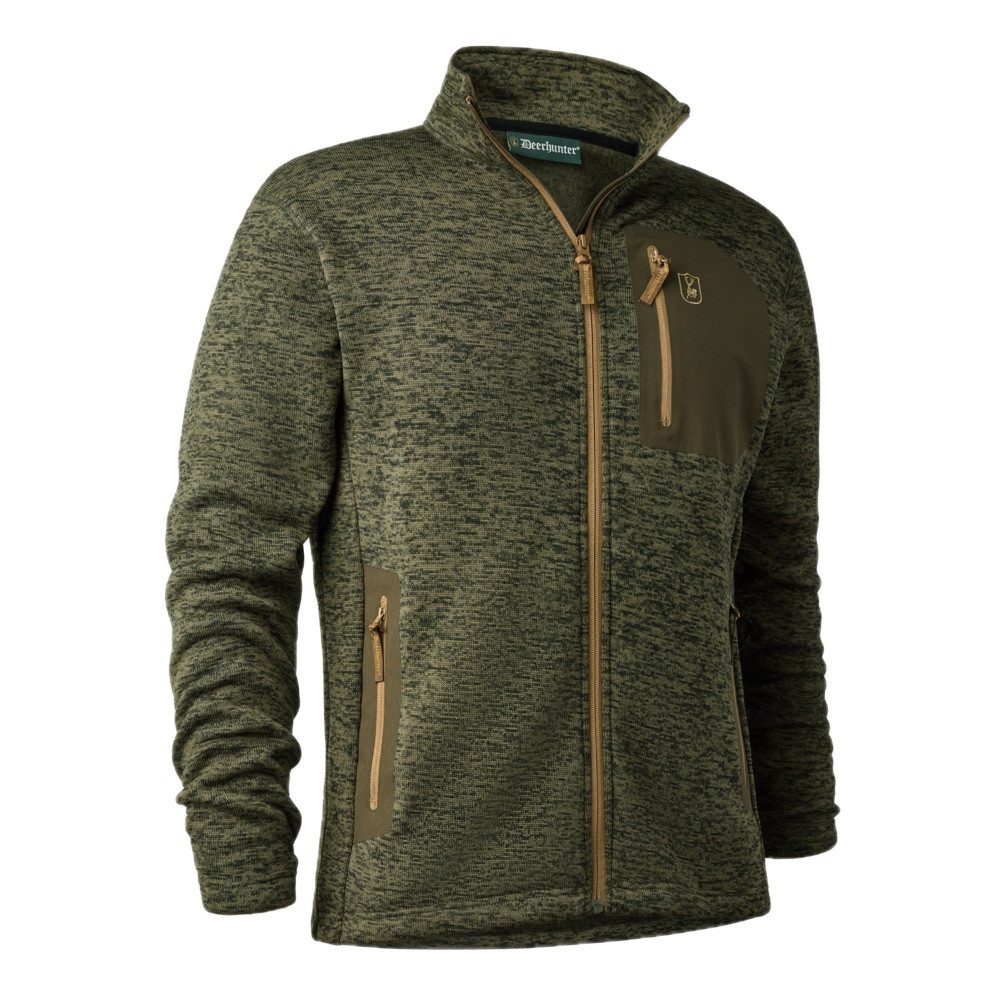 Deerhunter Outdoorhemd DEERHUNTER Sarek Strickjacke Olive Night melange