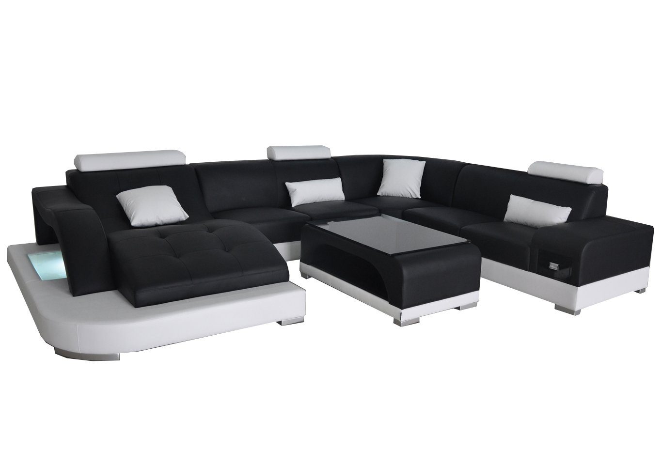 JVmoebel Ecksofa, Leder Sofa Moderne Sitz Couch Polster Design Eck  Wohnlandschaft