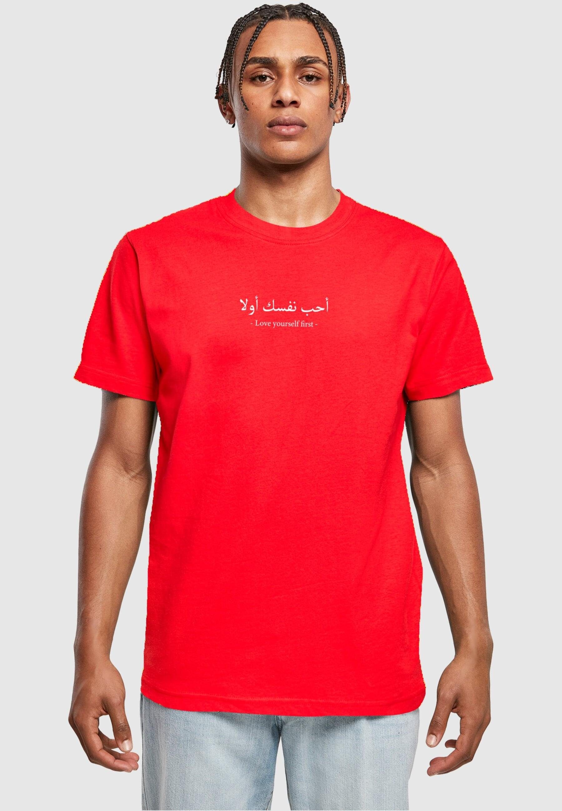 (1-tlg) Neck T-Shirt Herren Love Yourself cityred Merchcode Round First T-Shirt
