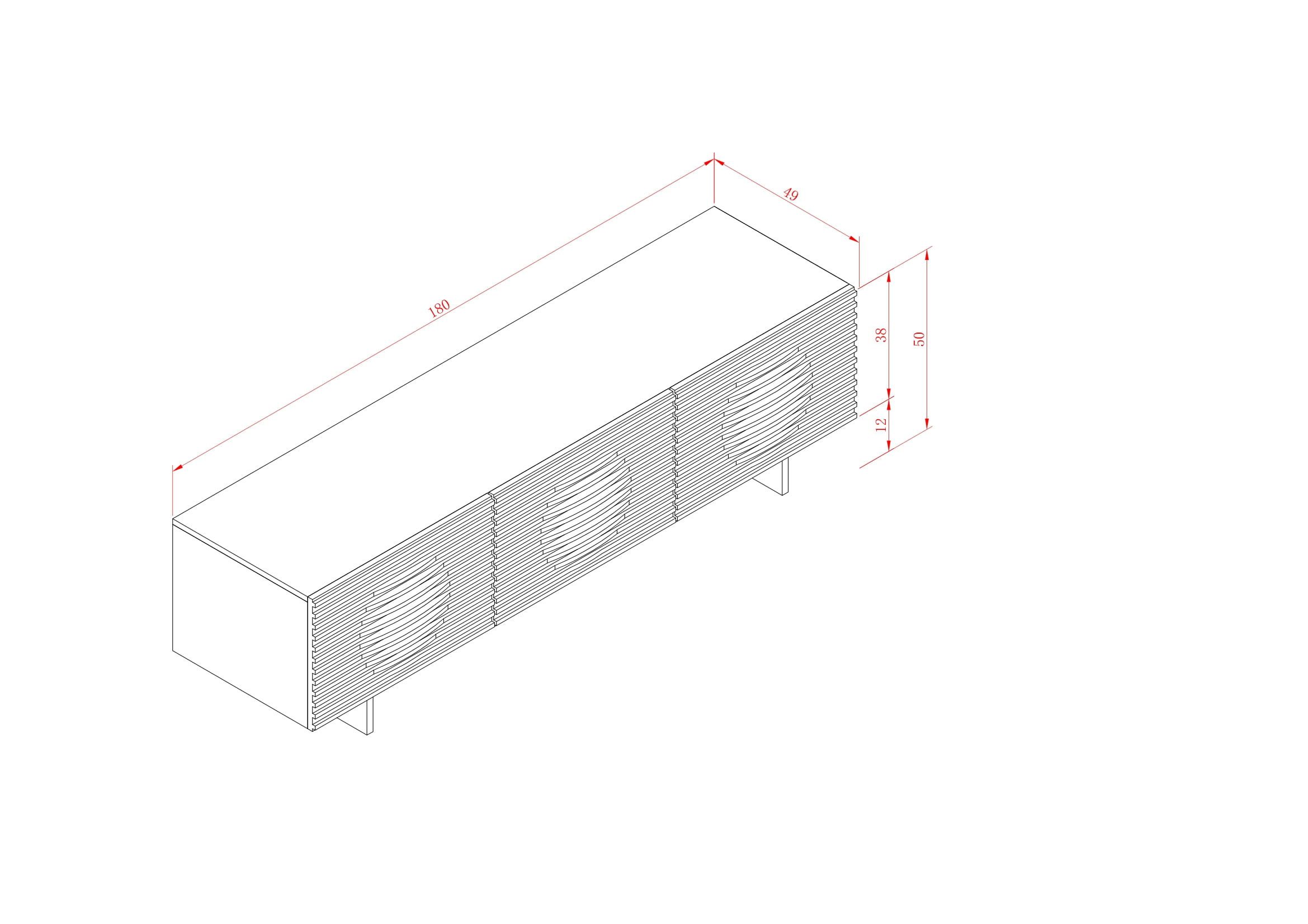 Livin Hill TV-Schrank Hudson parametrische Fronten, Soft-Close-Schubladen