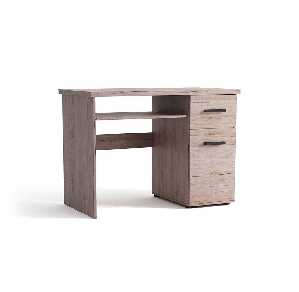 Masseno Schreibtisch LIVORNO 90 x 75 cm mit 1 Schubladen und 1 Türen Eichefarben