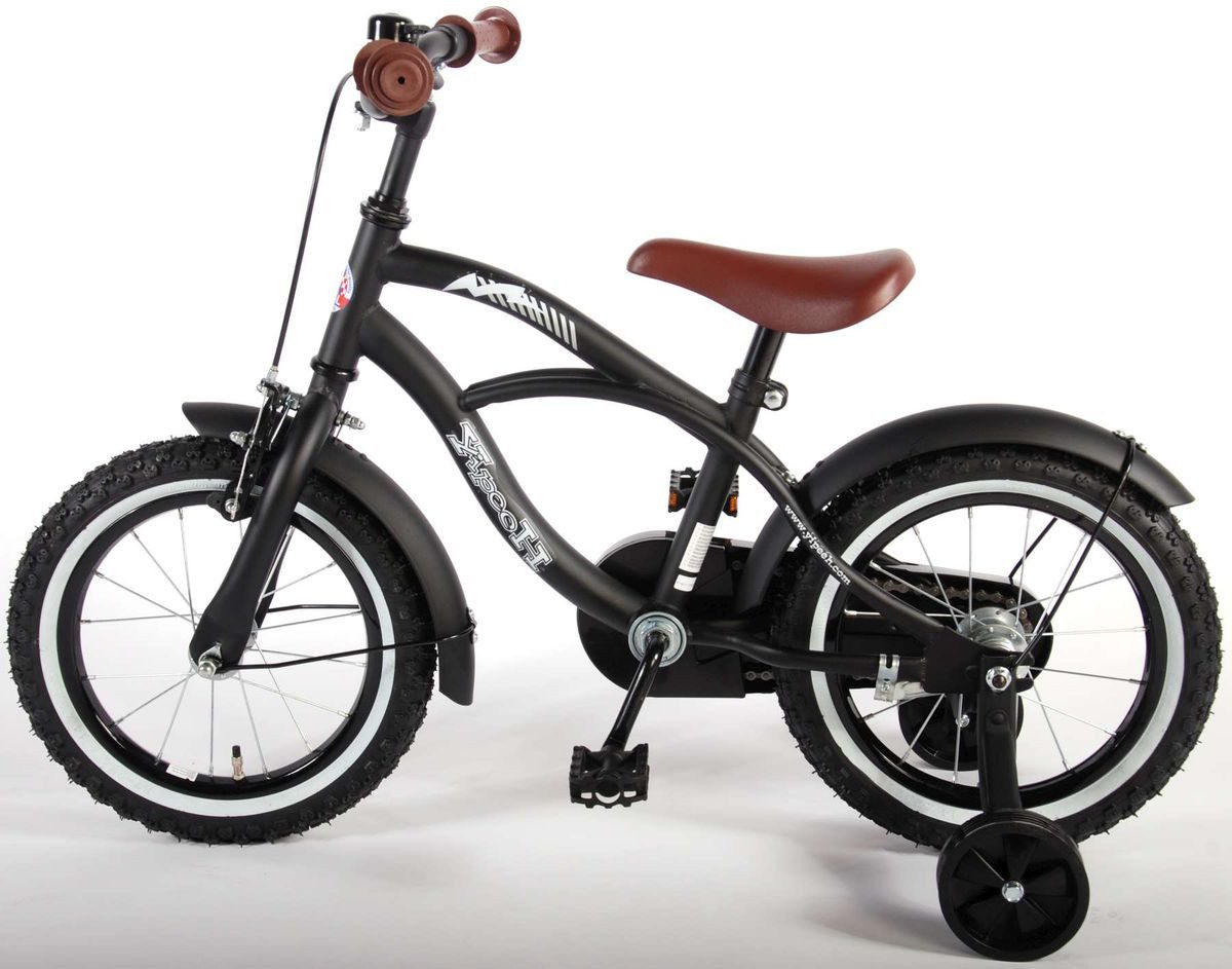 Volare Kinderfahrrad 14 Zoll Kinder Jungen Fahrrad Kinderrad Rad Bike Cruiser Schwarz 41401, 1 Gang, Rücktrittbremse, Stützräder