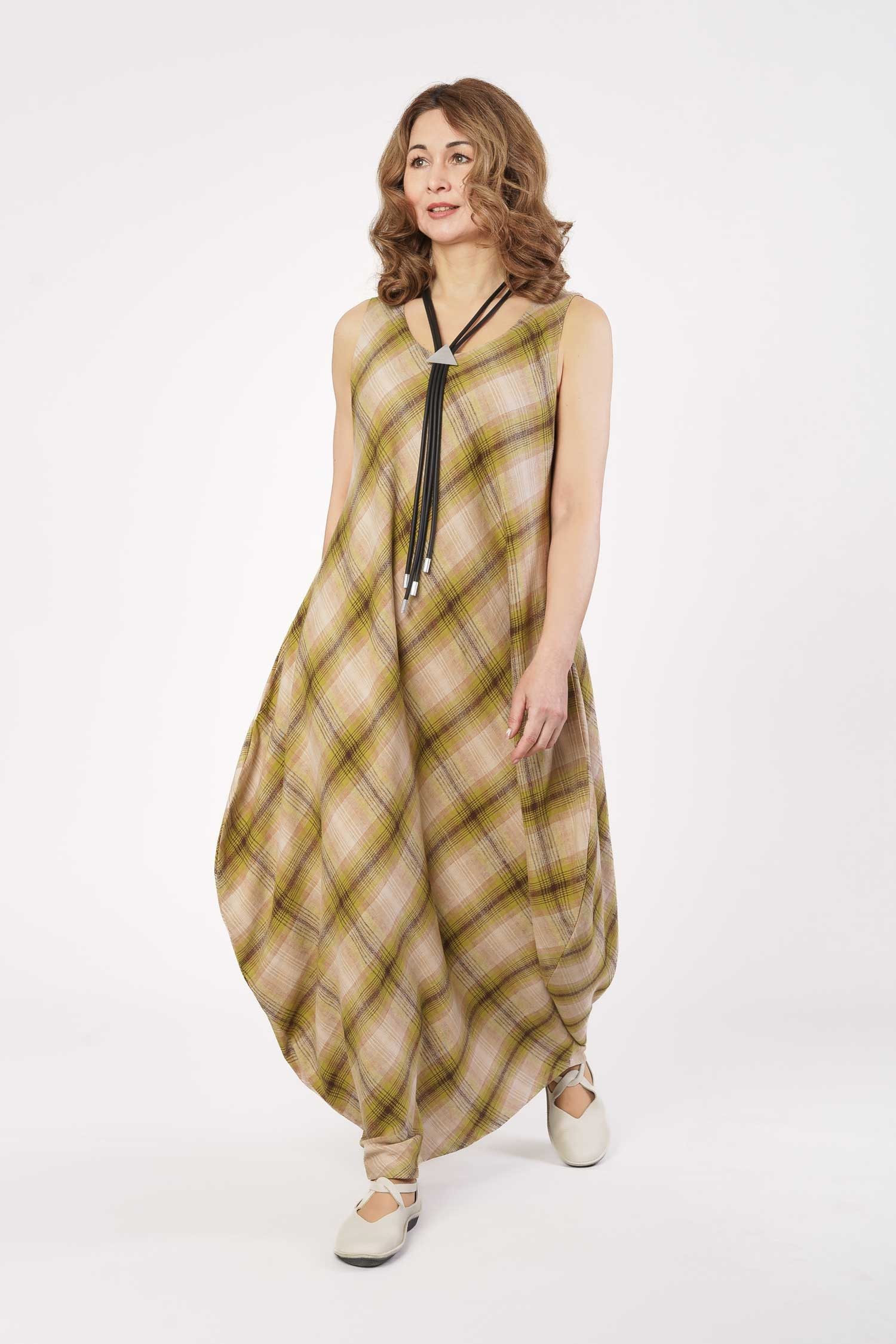 Sommerkleid Pinterest Kleid in Tulpenform aus Viskose und Leinen