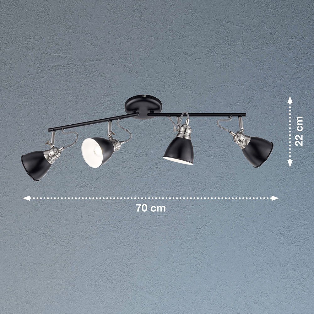 Spots verstellbar Wohnzimmerlampe Deckenstrahler nicht schwarz modern Leuchtmittel 4xE14 etc-shop Deckenstrahler, inklusive,