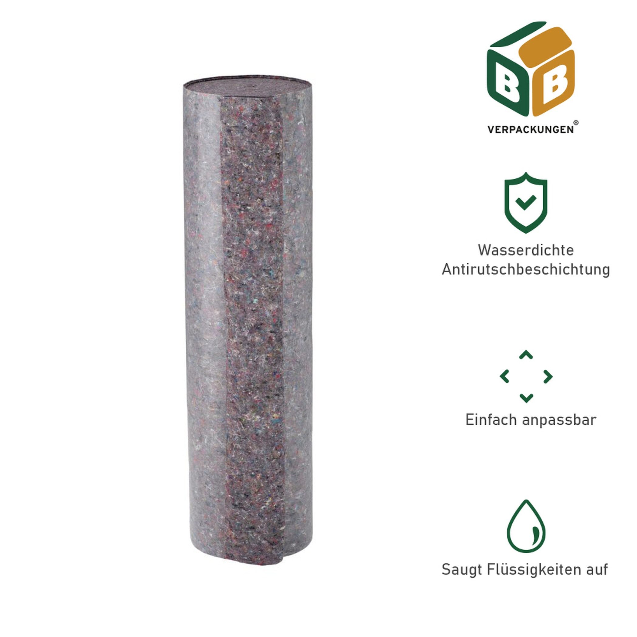 BB-Verpackungen Malervlies Покрытие флис, (1-St), 1,0 x 50 m, mit Anti-Rutsch Beschichtung