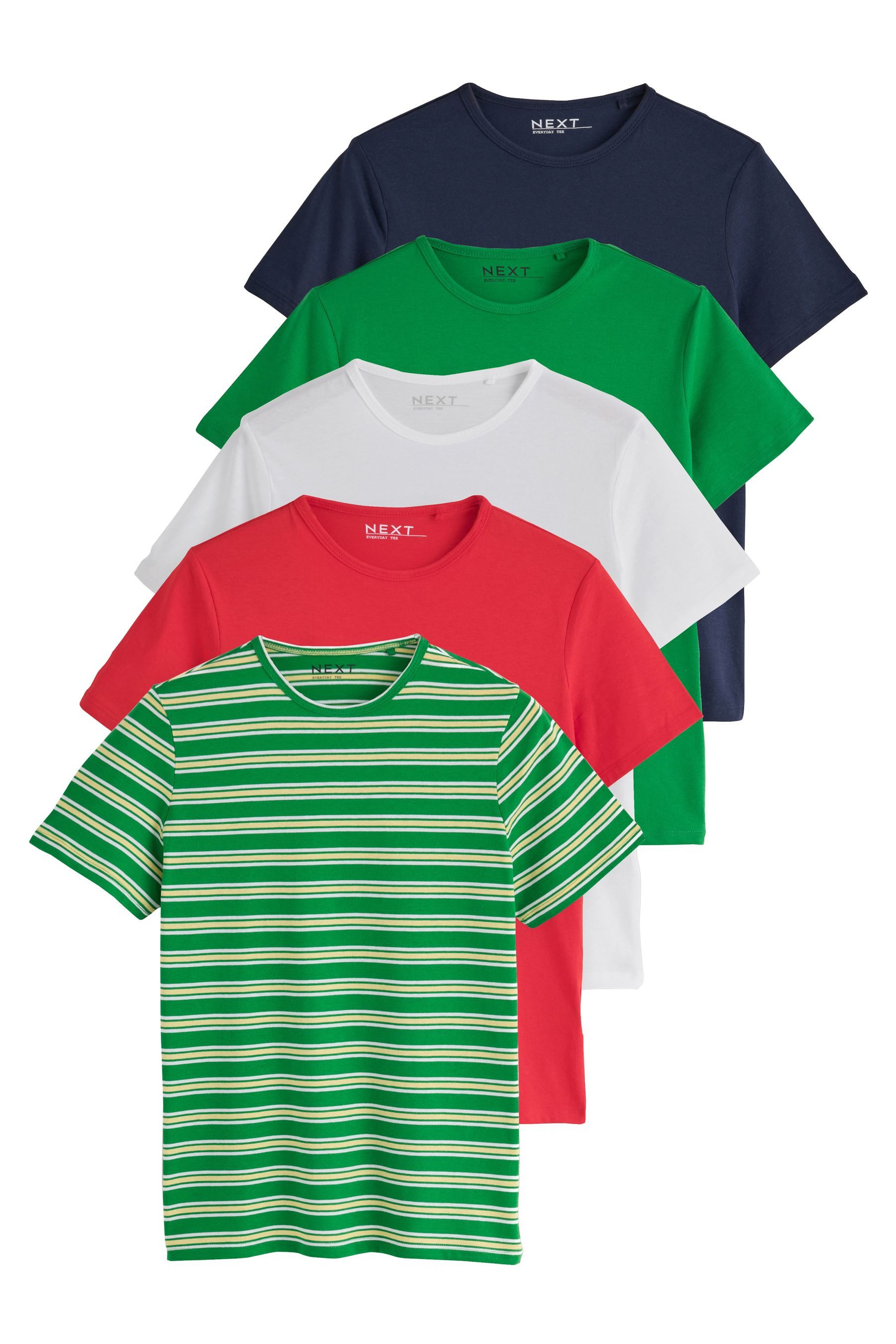 Next T-Shirt 5er-Pack Rundhals-T-Shirts für jeden Tag (5-tlg)