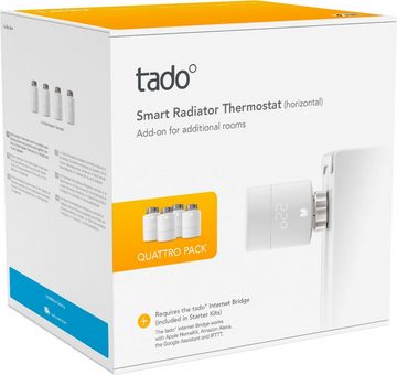Tado Heizkörperthermostat Smartes Heizkörper-Thermostat - Quattro Pack, zur Einzelraumsteuerung, (1 St)