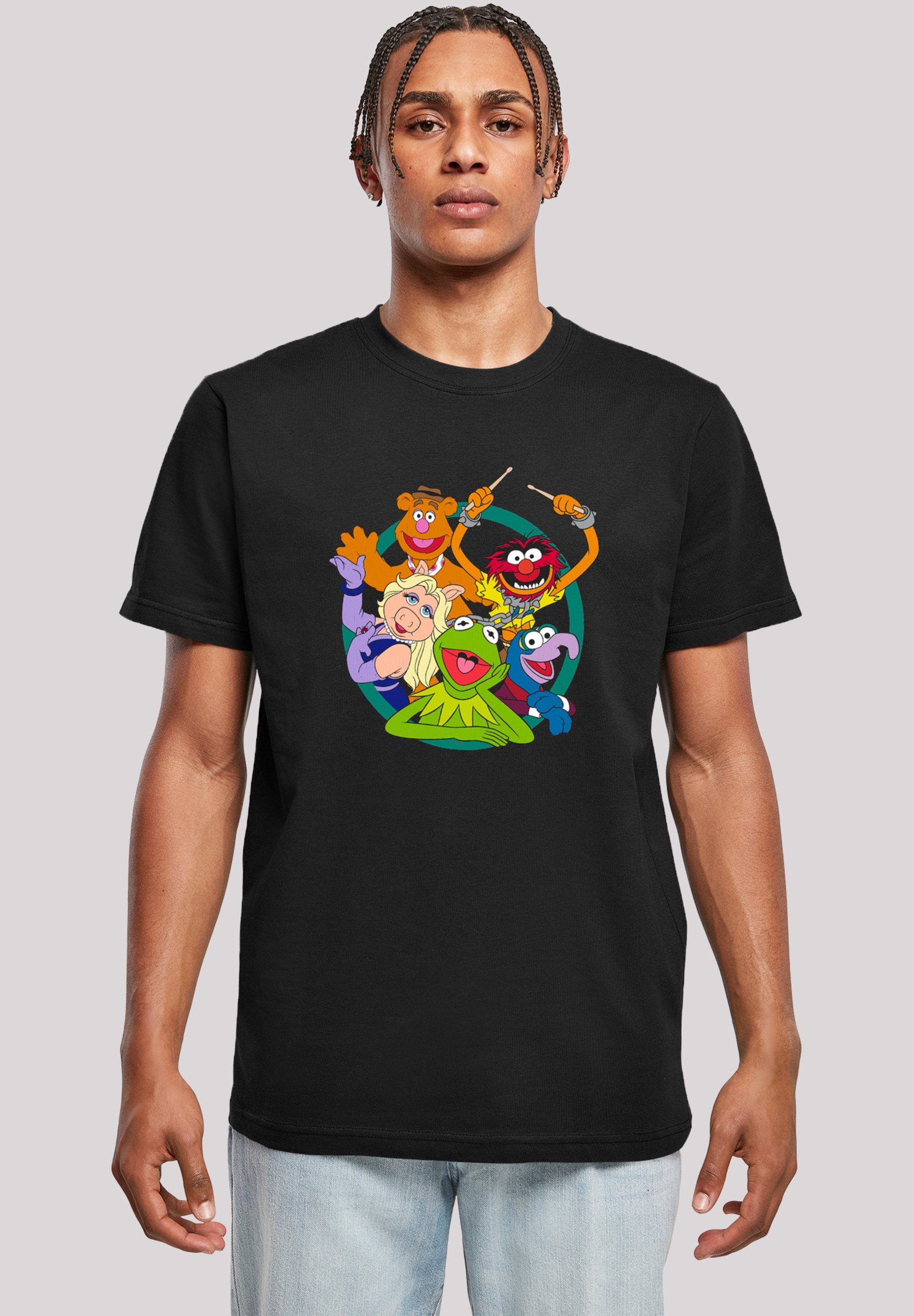 F4NT4STIC T-Shirt Disney Muppets Group Circle Herren,Premium Merch,Regular-Fit,Basic,Bedruckt schwarz