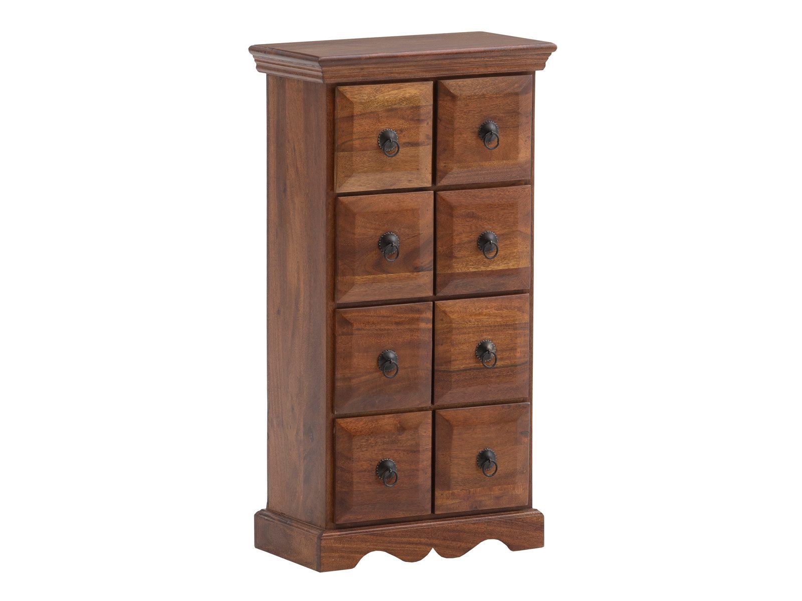 massivum Kommode Merlow Massivholz Akazie mit 8 Schubladen (1 St)