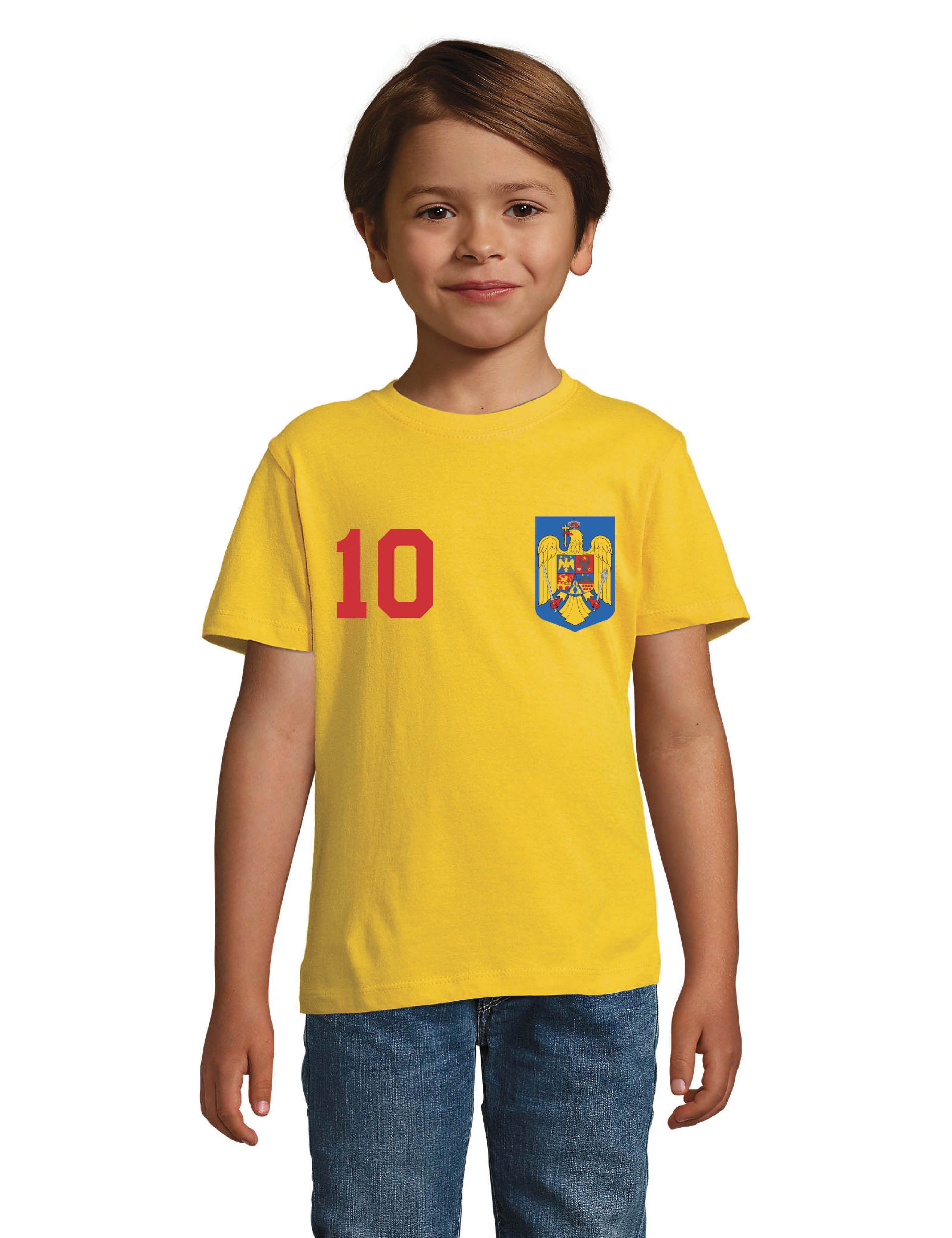 Youth Designz T-Shirt Rumänien Kinder T-Shirt im Fußball Trikot Look mit trendigem Print