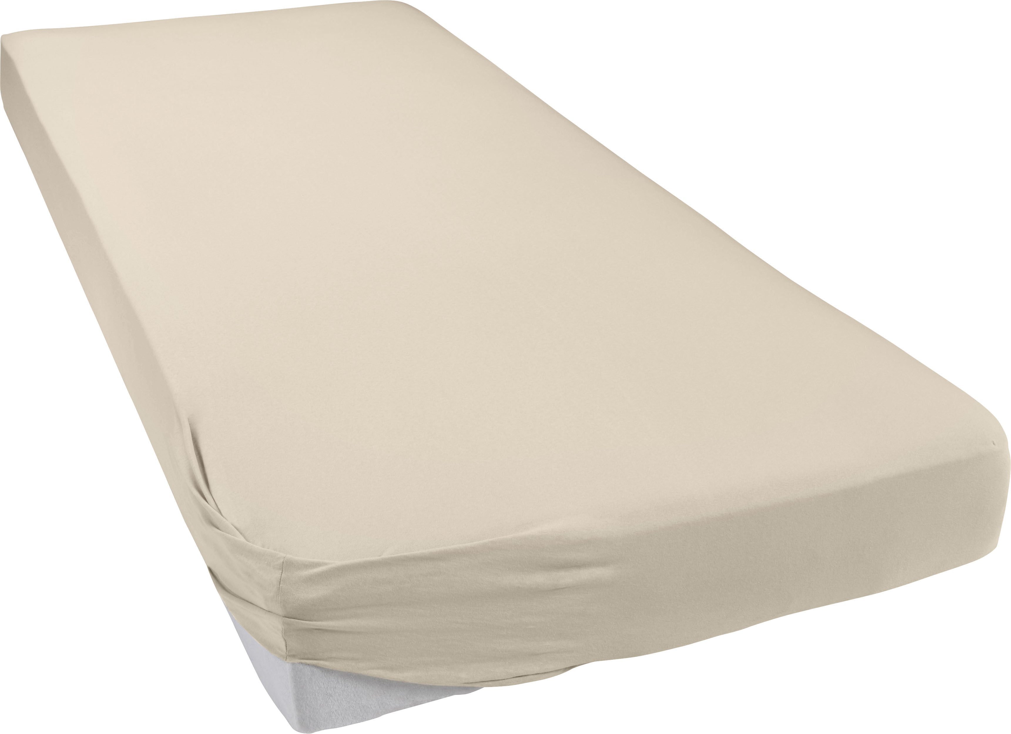 bellana Spannbettlaken bellana Aqua mit Elasthan, 160 g/m², Jersey-Elasthan, Gummizug: rundum, (1 Stück), Spannbetttuch für Matratzen bis 35cm Höhe, bügelfrei, faltenfrei
